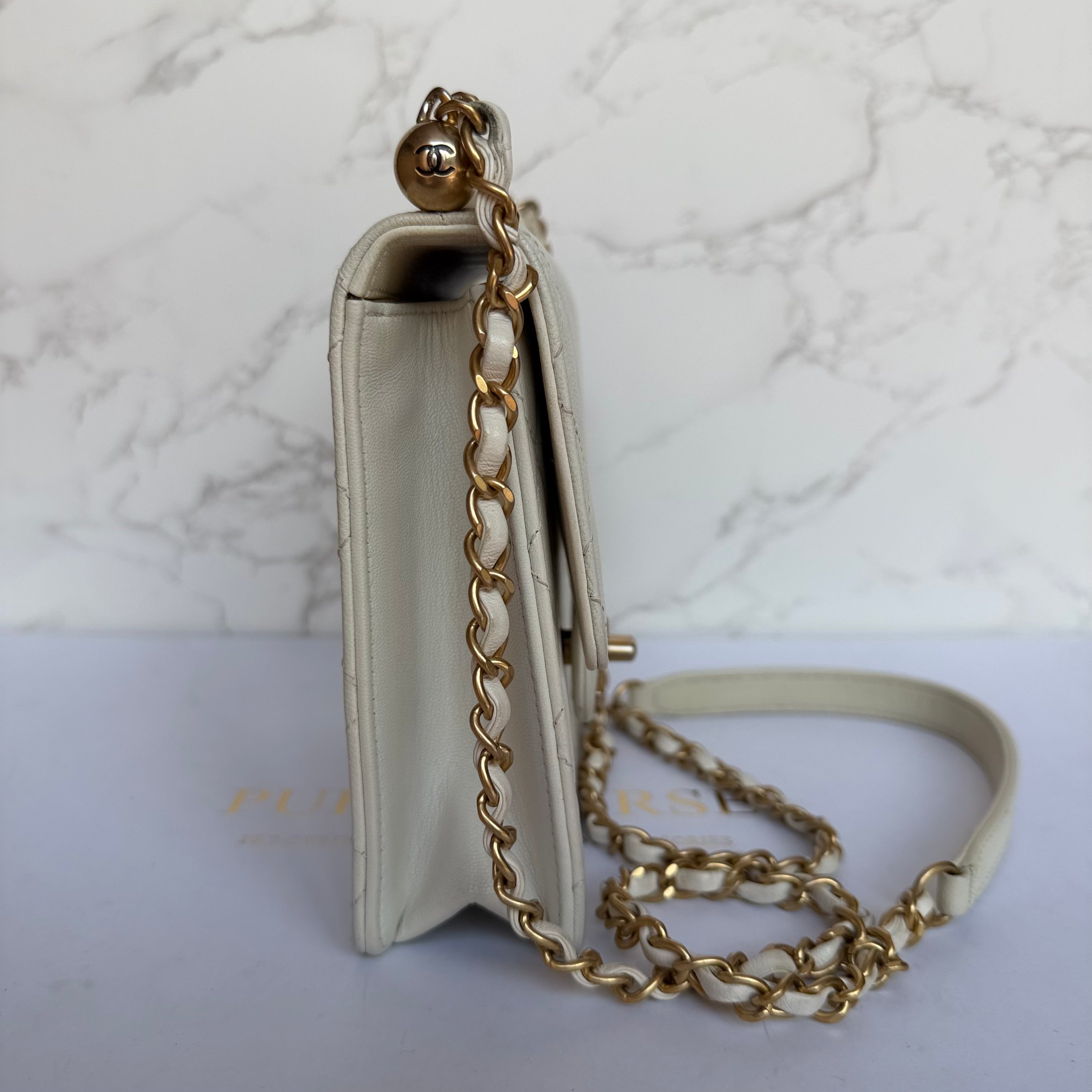Chanel chic pearl flap bag