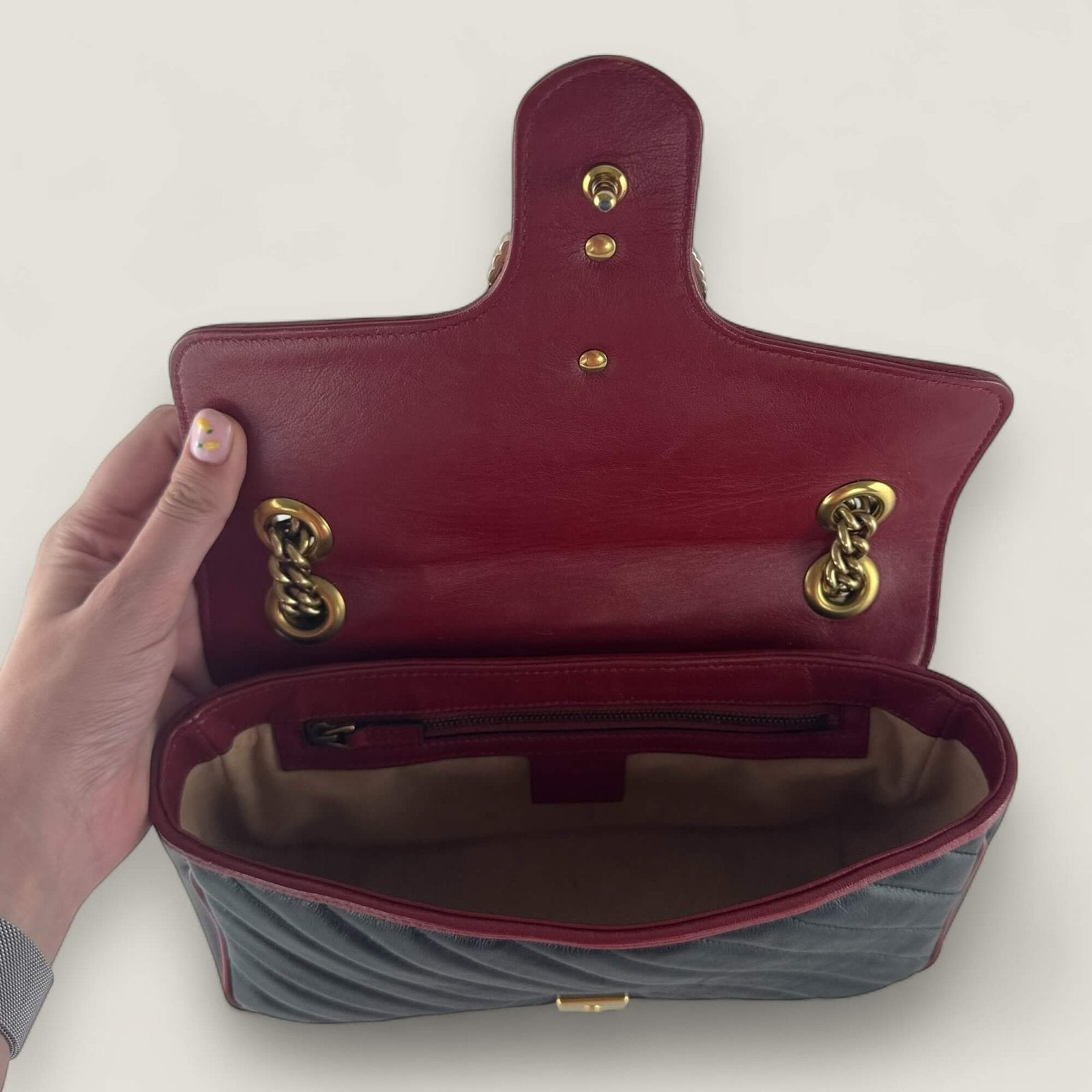 Binnenkant authentieke Gucci tas