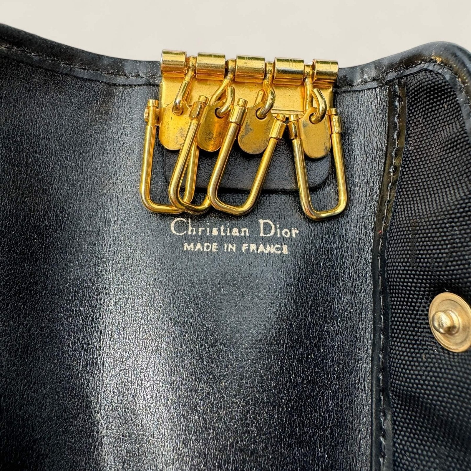Inside vintage Christian Dior key holder