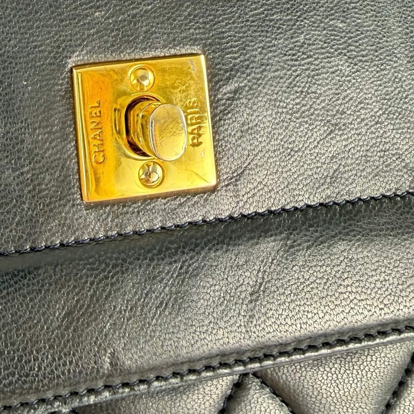 Chanel Double Flap Half Moon 24 carat gold-plated hardware