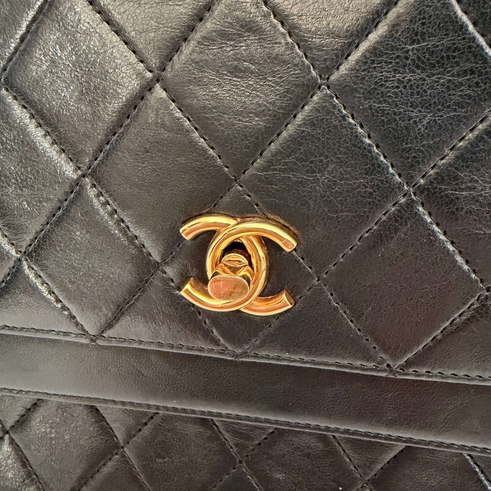 Chanel Double Flap Half Moon detail turnlock