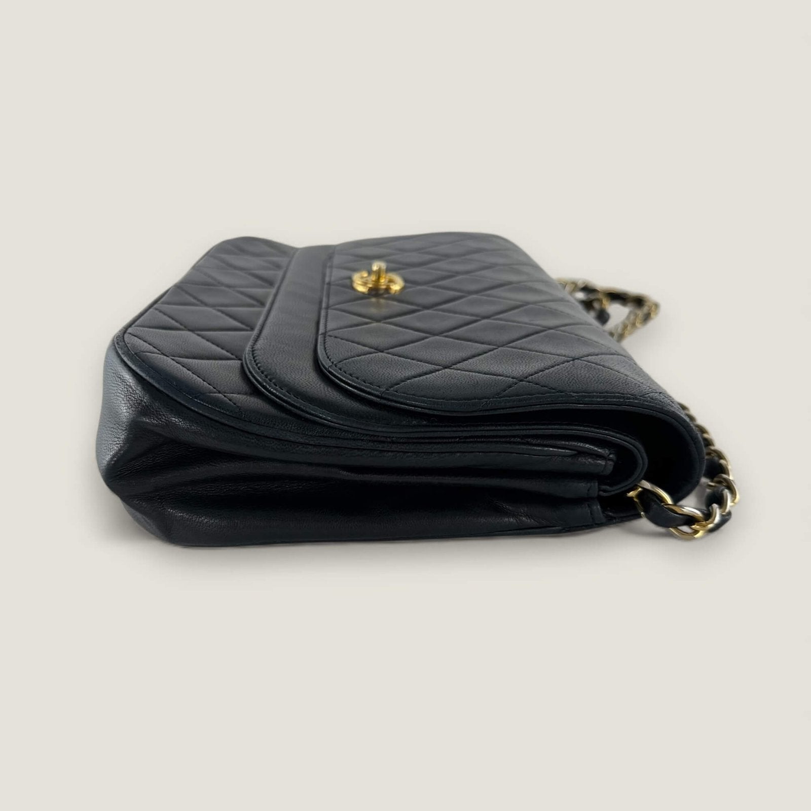 Chanel Double Flap Half Moon vintage patina lambskin
