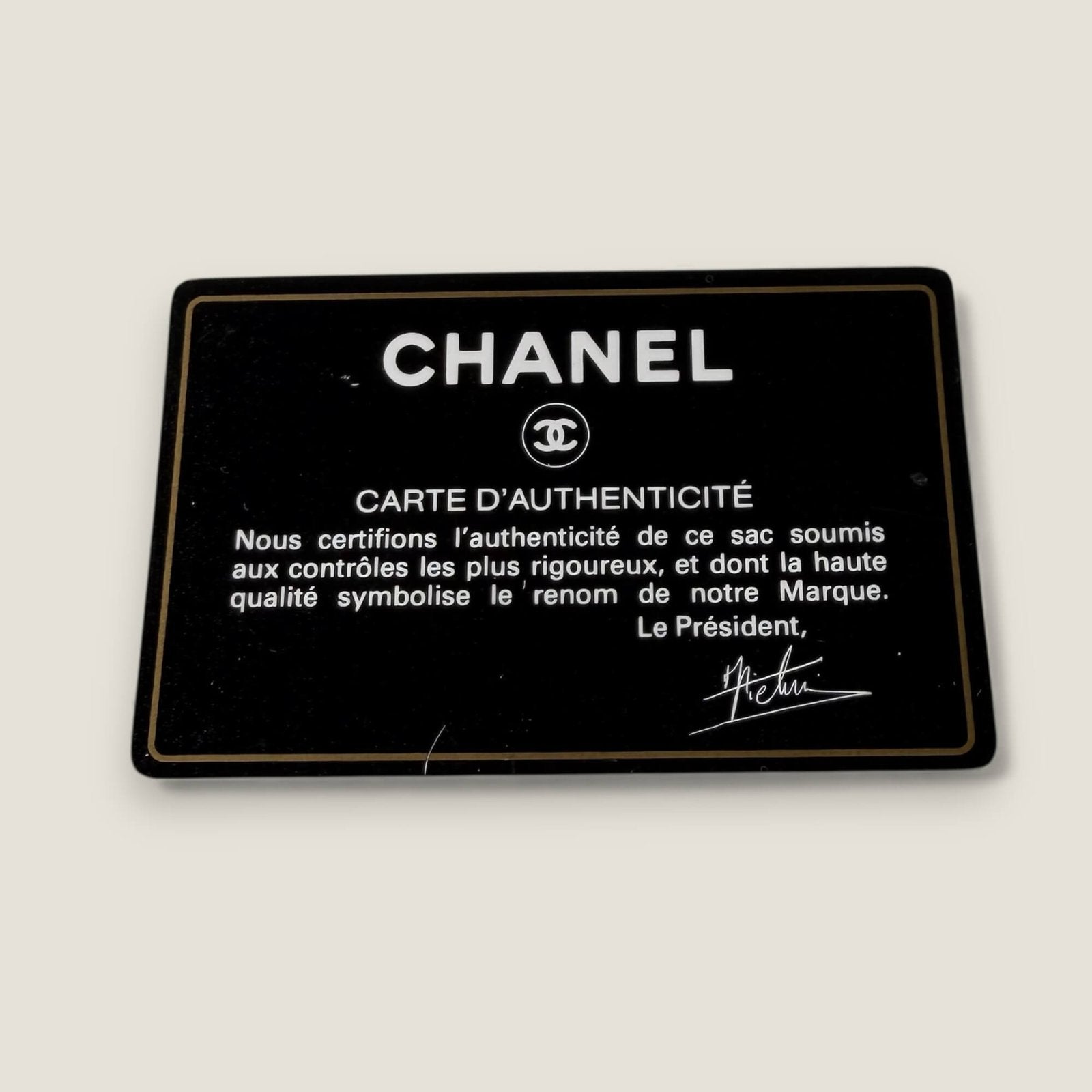 Chanel authenticity card vintage bag