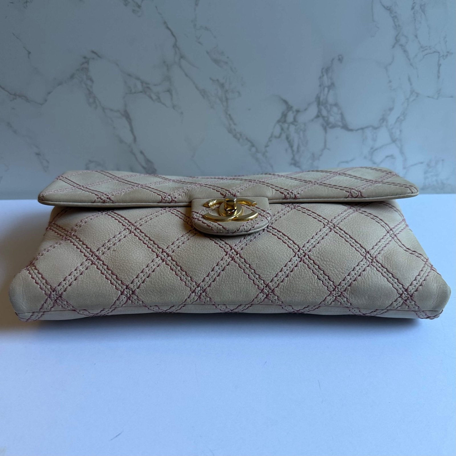 Chanel beige designer handbag jumbo flap