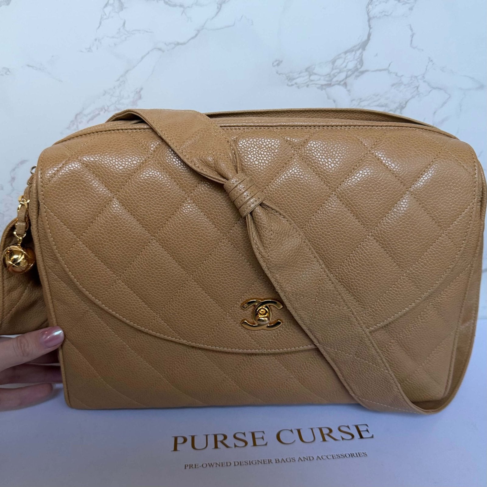 Chanel camera bag caviar leer