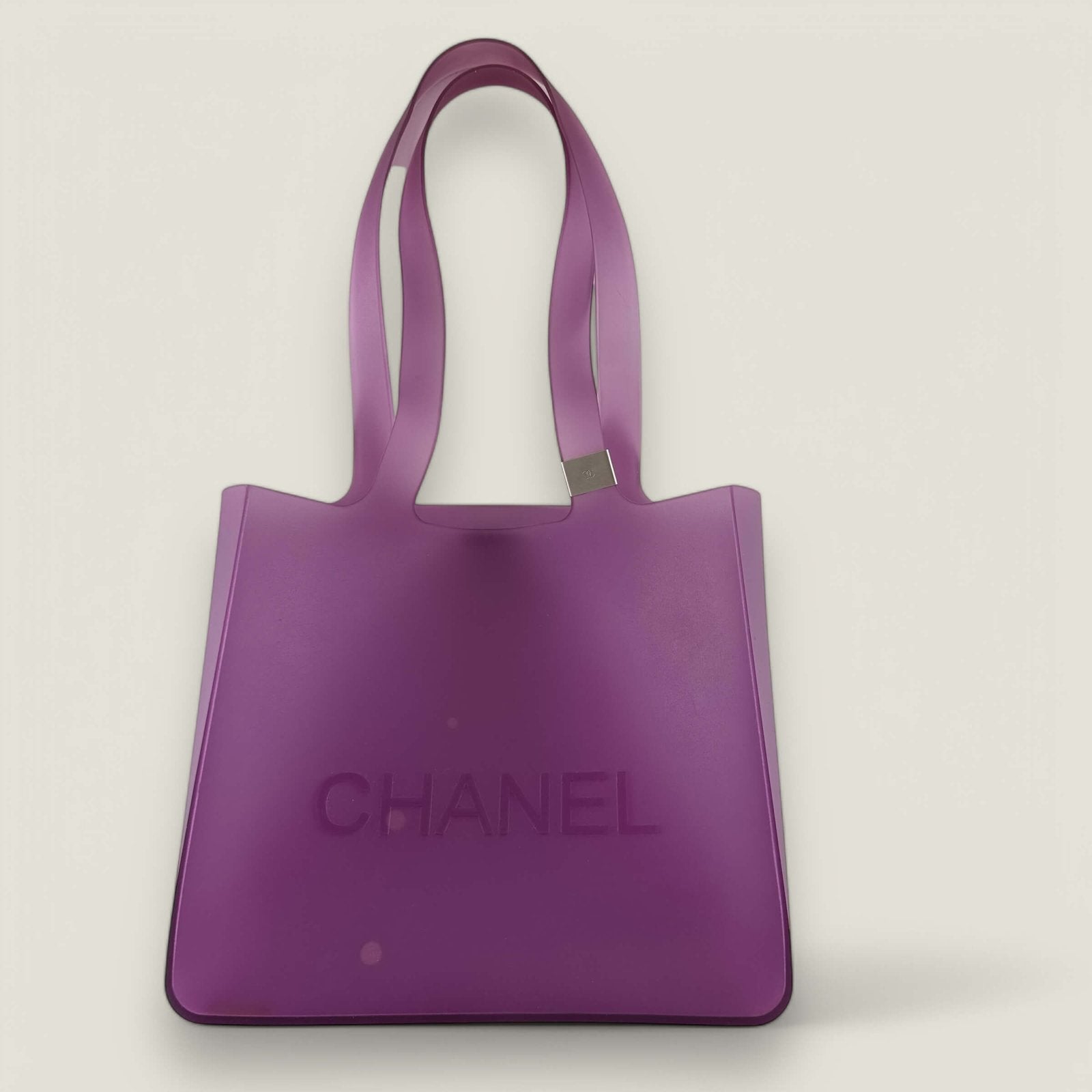 Chanel jelly rubber tote purple pre-owned