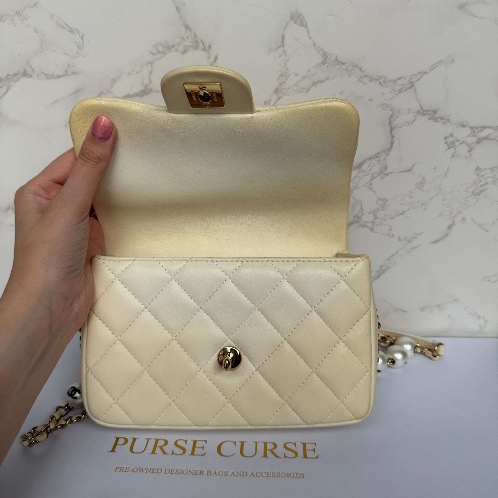 Chanel my precious pearl chain flap - pre-owned