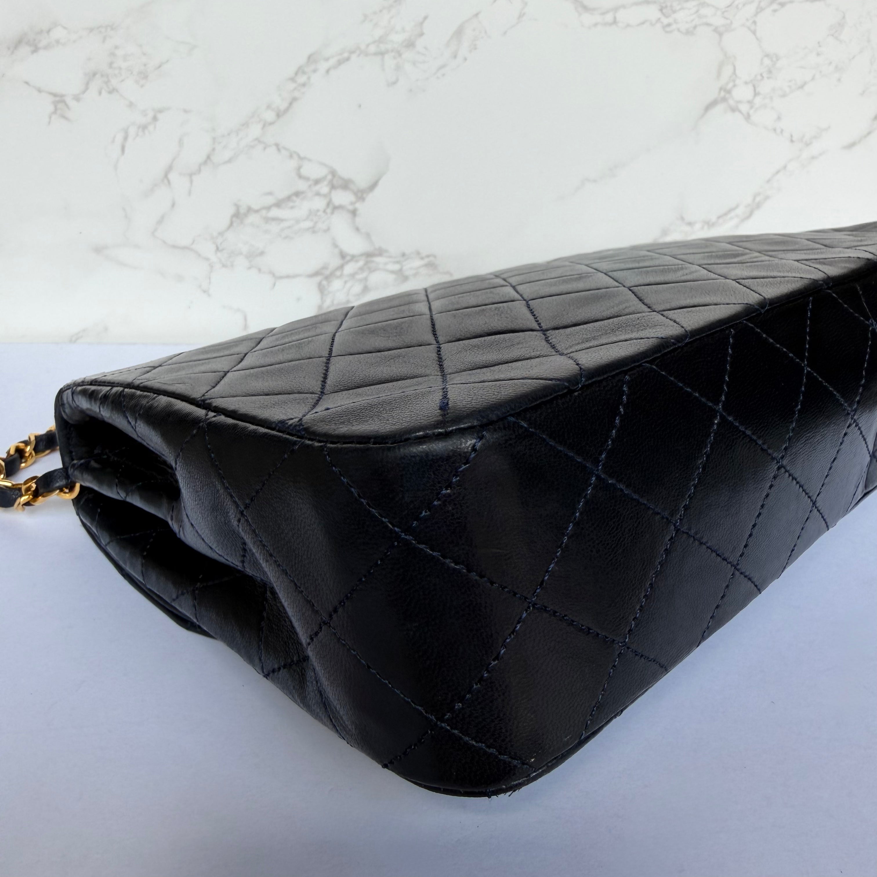Chanel Vintage Matelassé Large Lambskin Single Flap