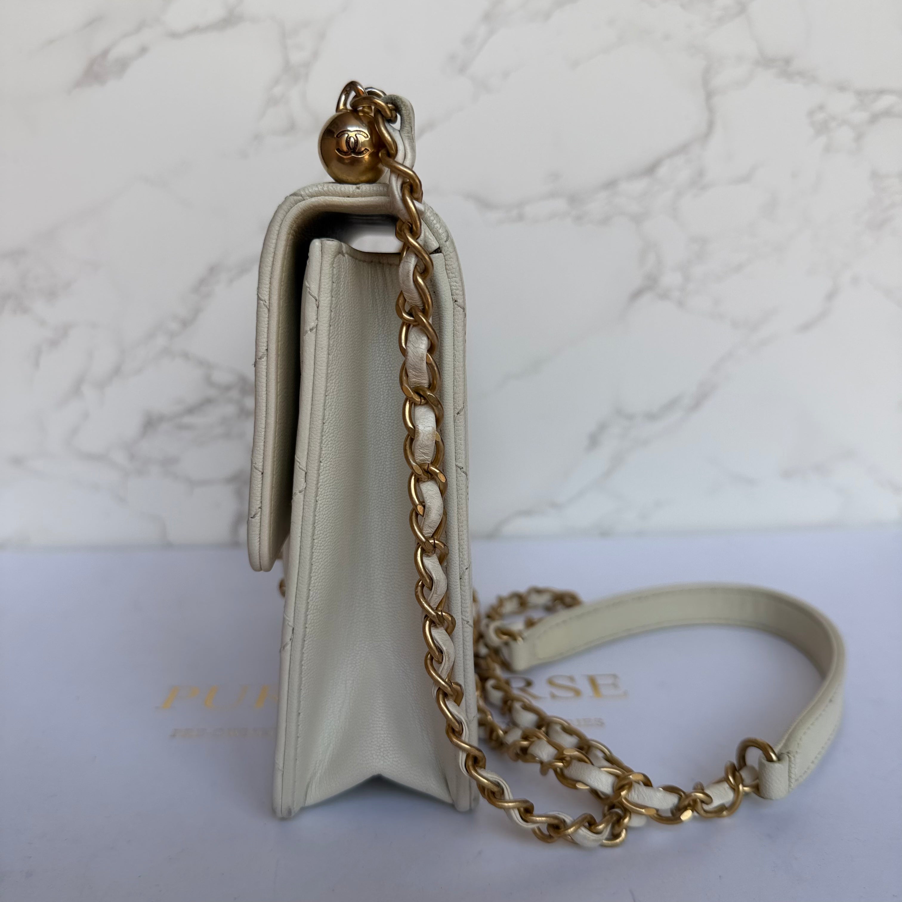 Chanel chic pearl flap bag