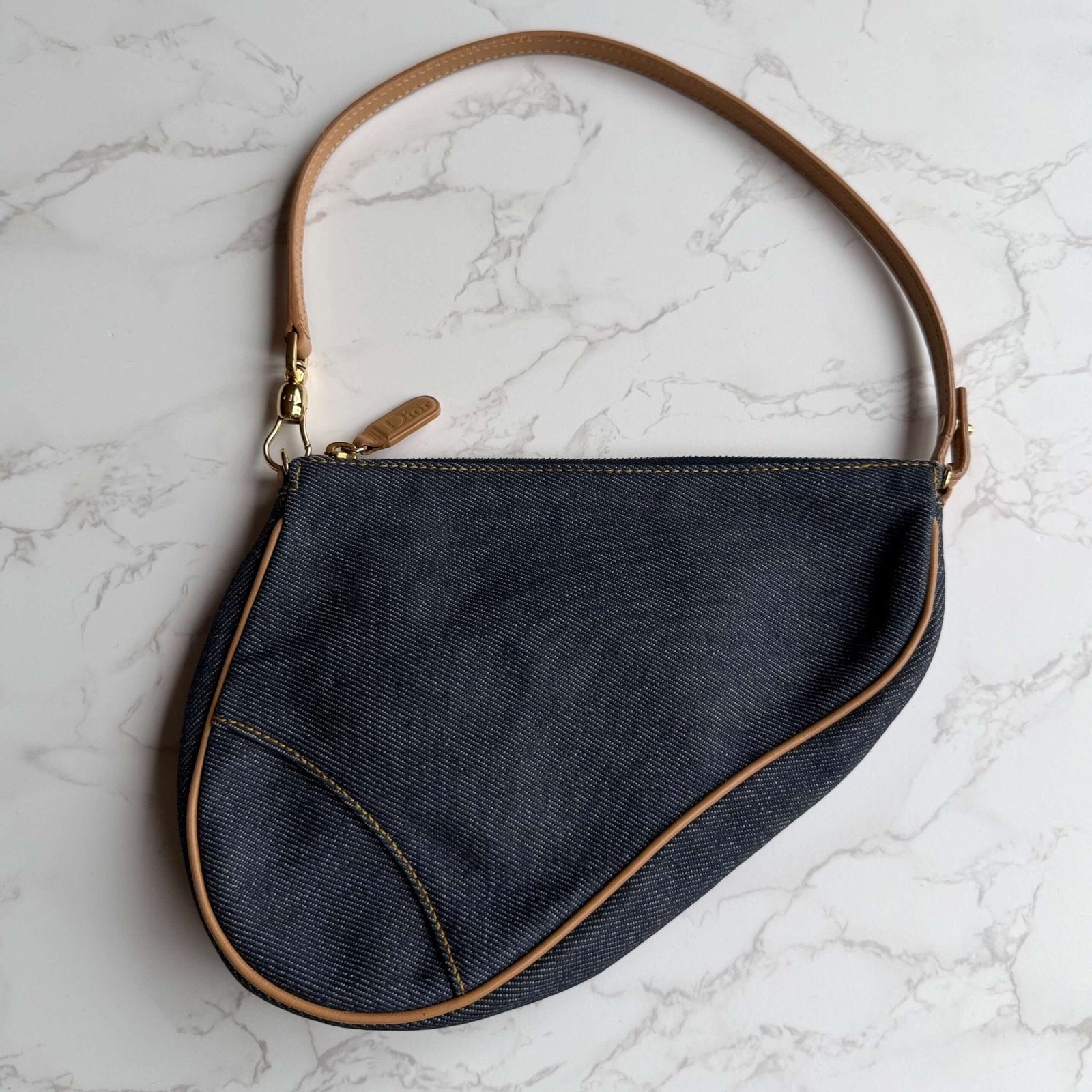 Christian Dior denim saddle pochette - pre-owned