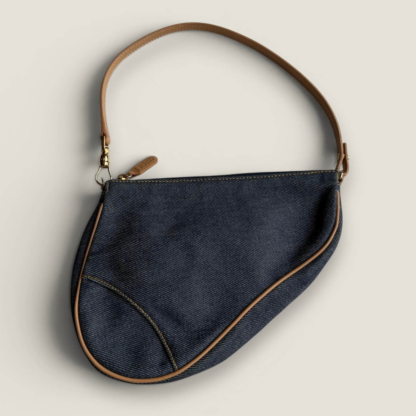 Christian Dior denim saddle pochette