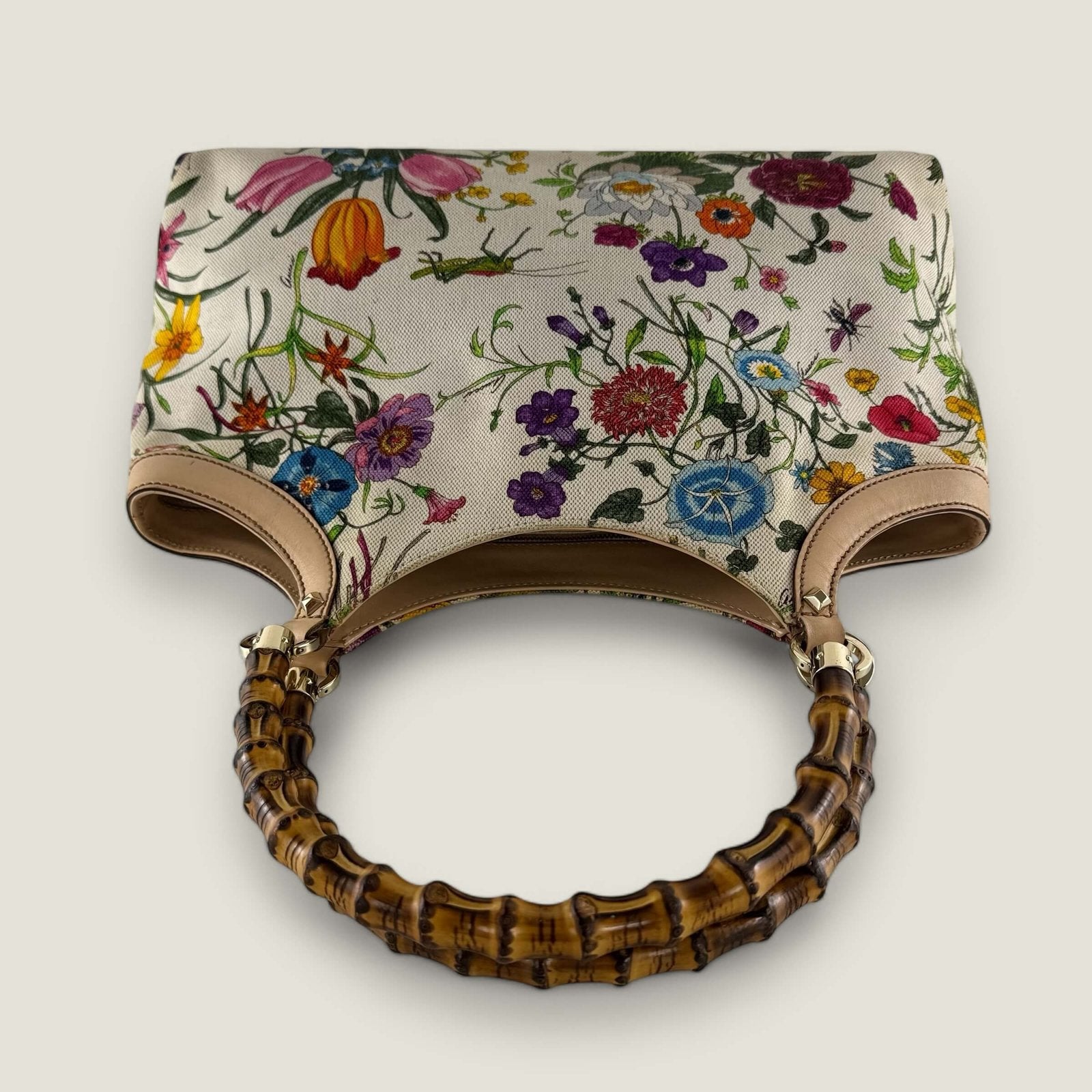 Gucci Bamboo bloemenprint tas