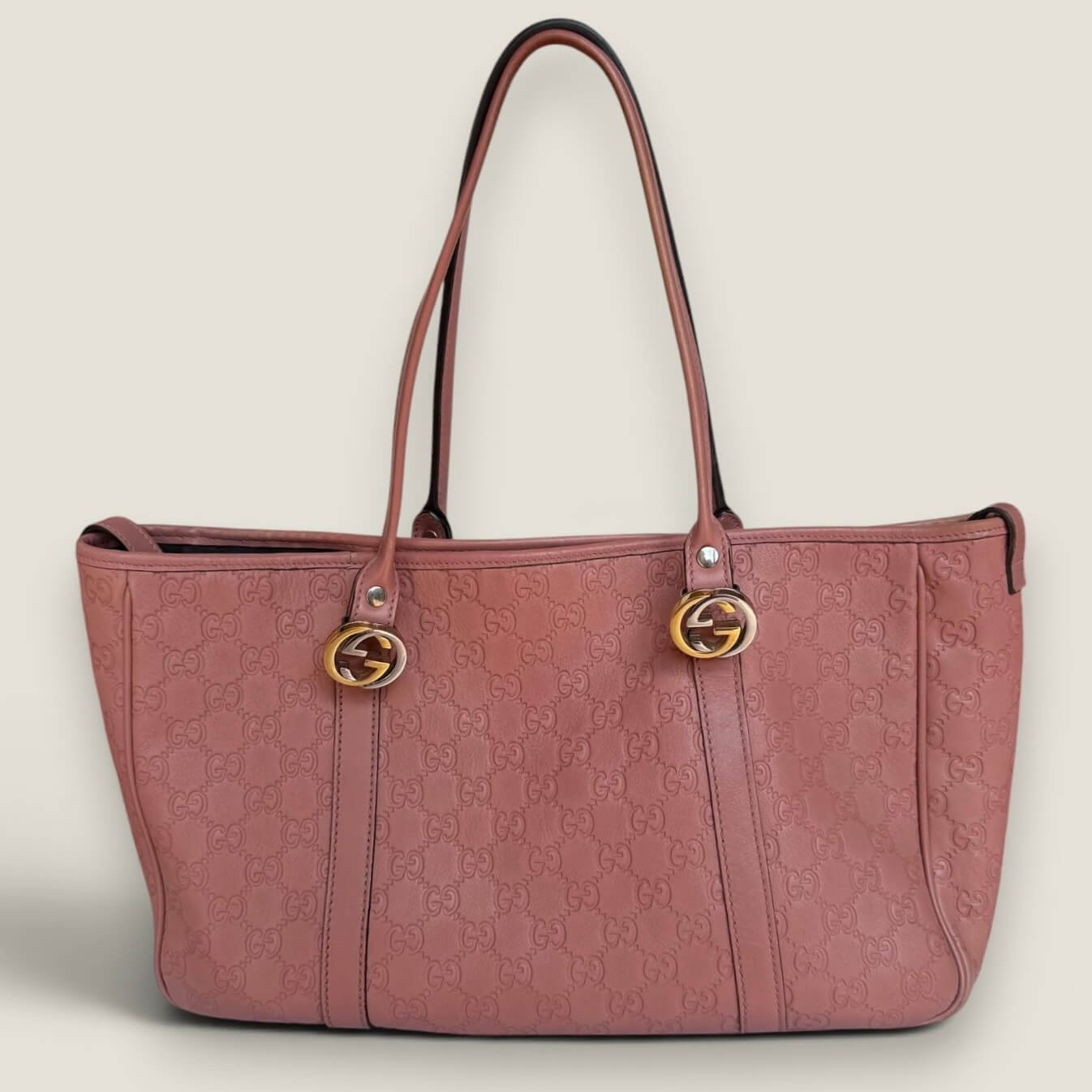 Gucci Guccissima Twins tote bag roze leer - pre-owned