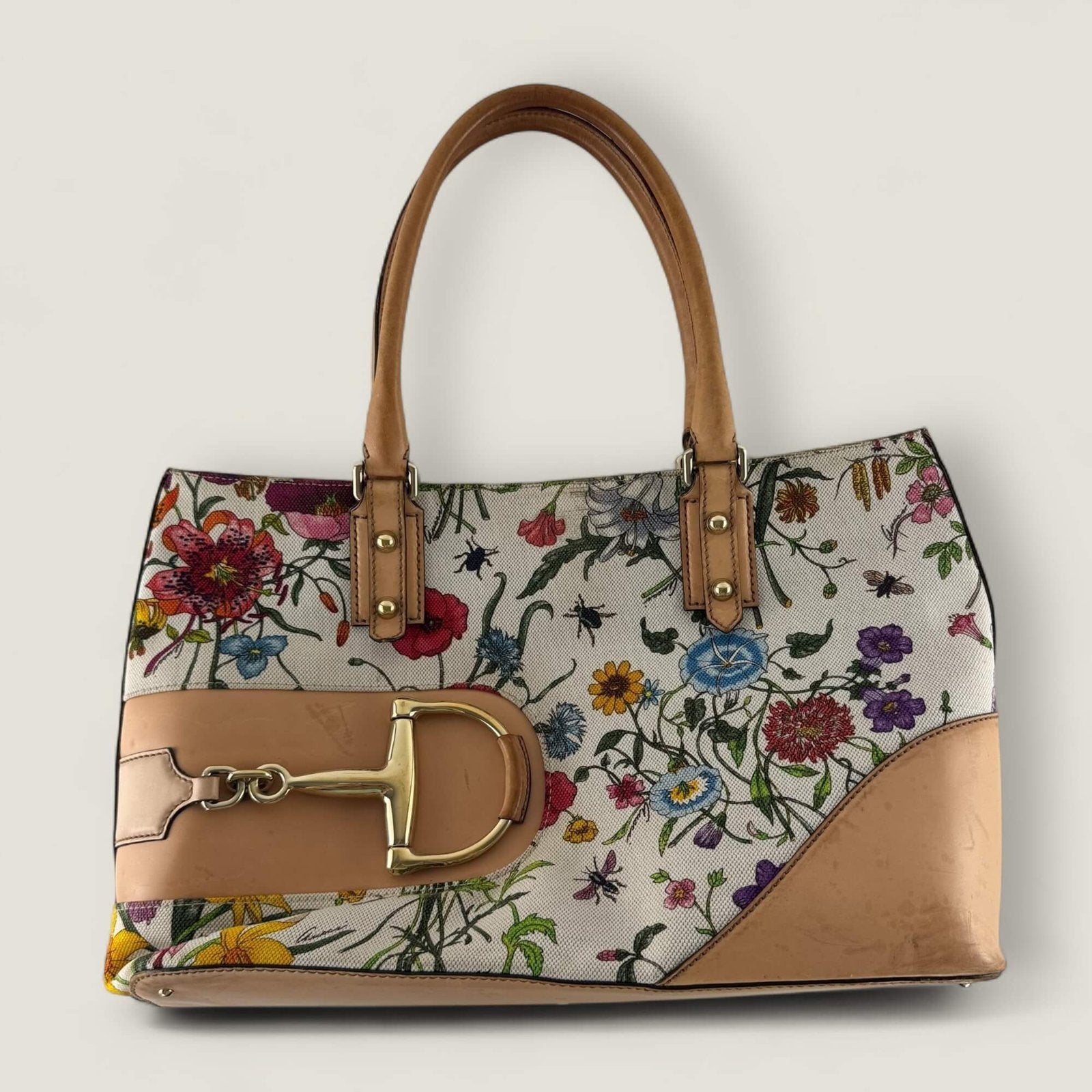 Gucci horsebit flora tote