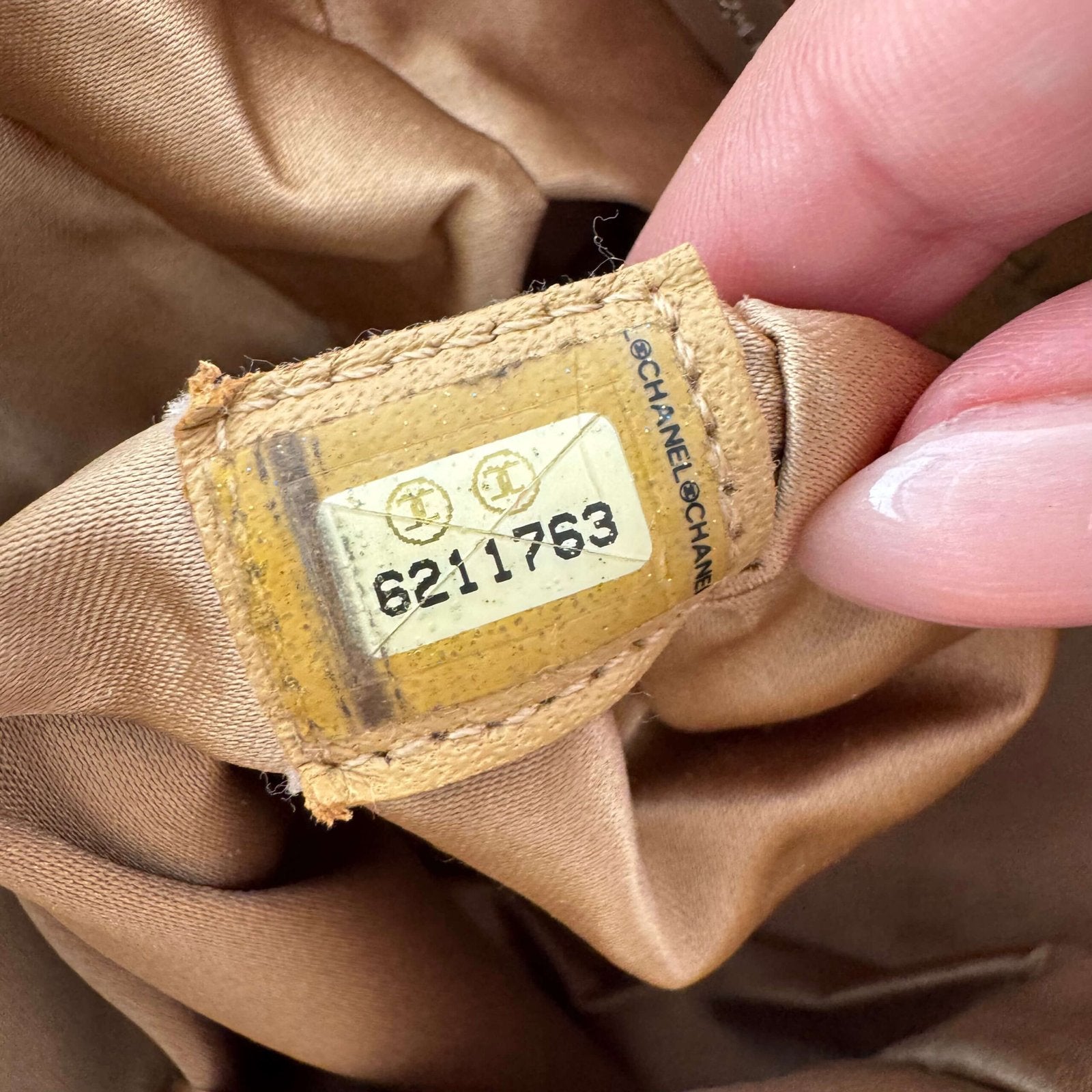 Chanel serial number authentic vintage mini tote