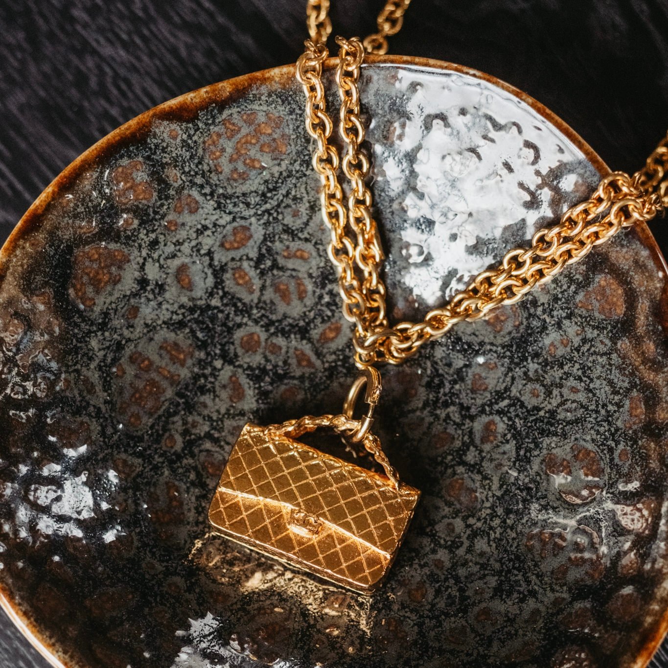 Authentieke Chanel vintage ketting tasje