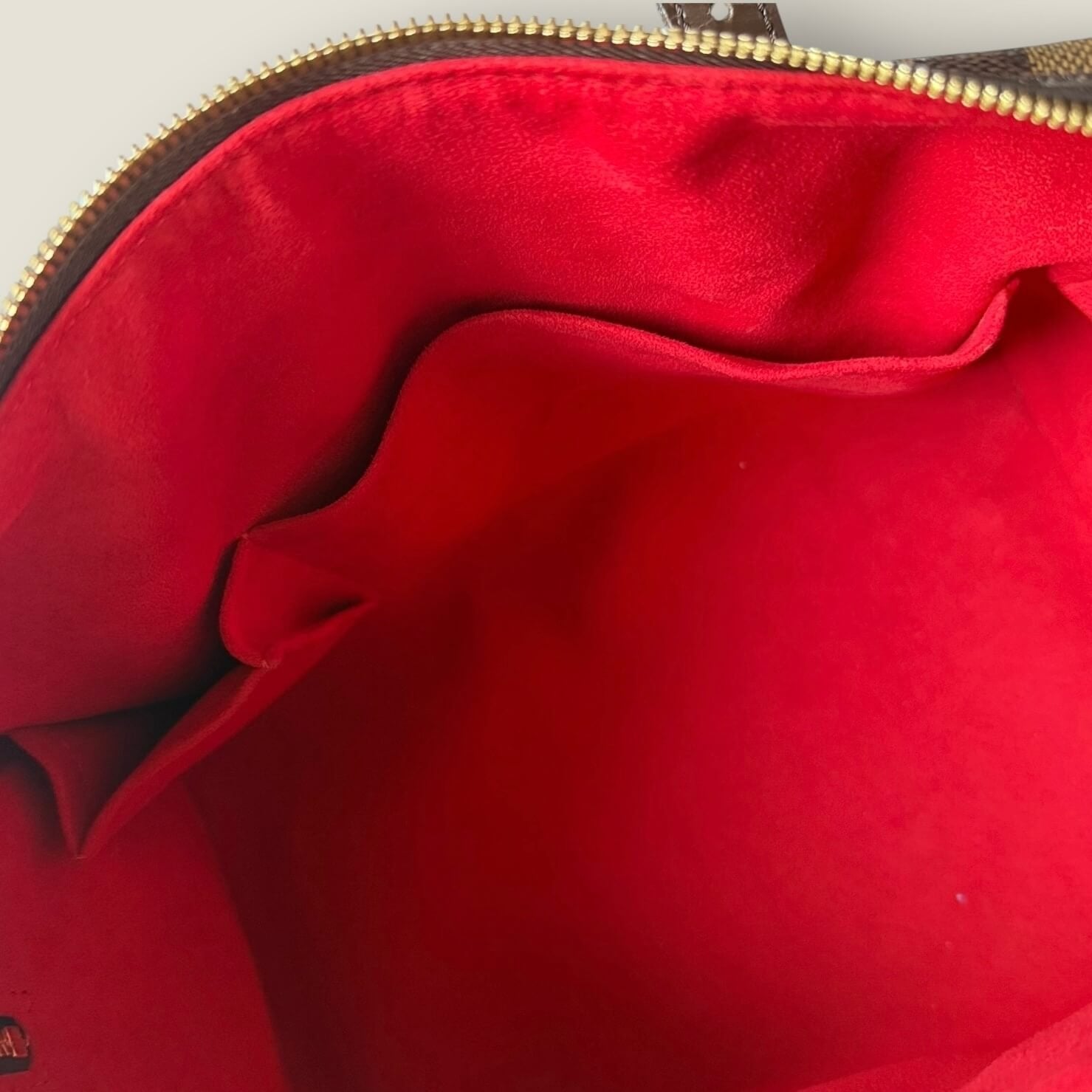 Louis Vuitton Berkeley interior clean red microfiber pre owned