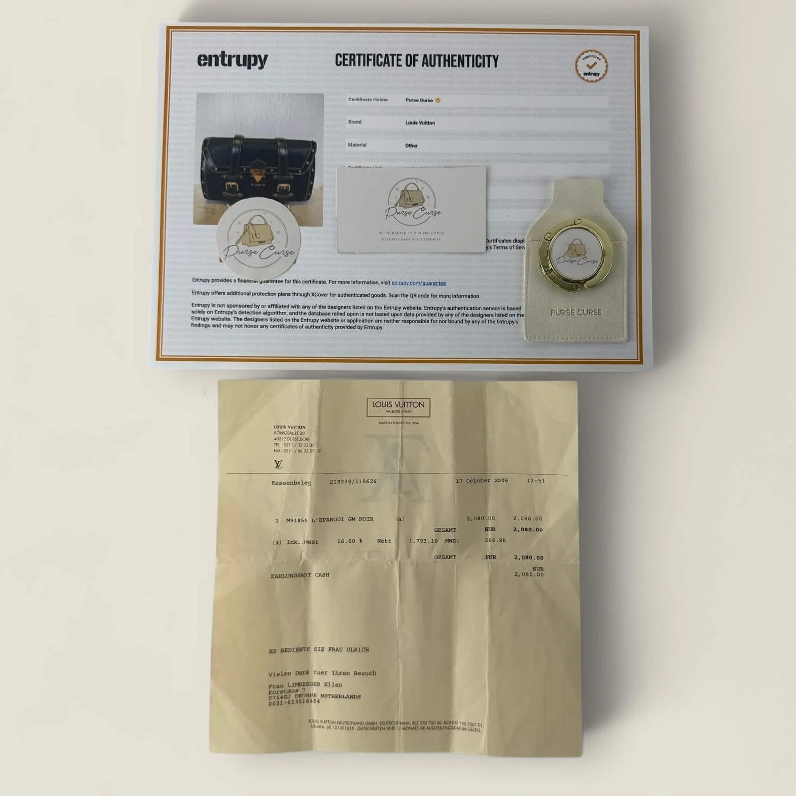 Louis Vuitton L'Epanoui GM orignele aankoopbon
