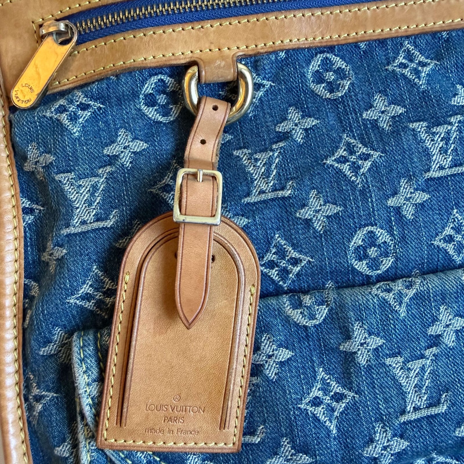 Louis Vuitton denim sac plat vintage