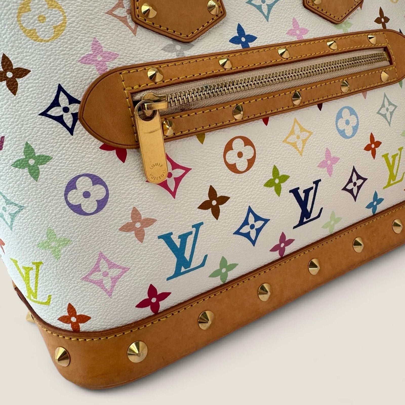 Louis Vuitton gekleurd monogram canvas wit gebruikt
