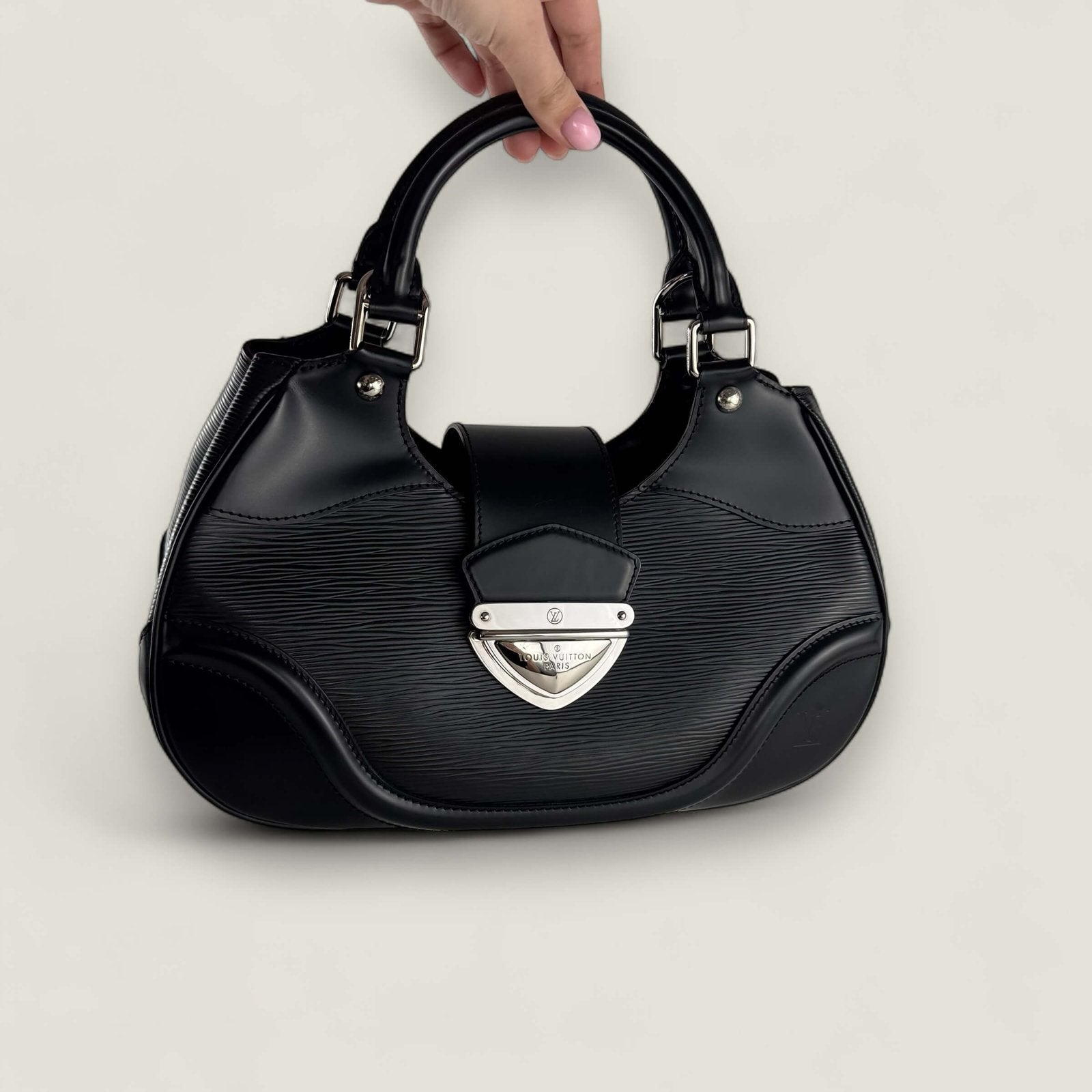 Louis Vuitton zwarte leren schoudertas