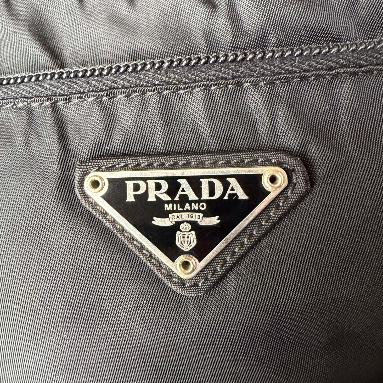 Prada logo black nylon bag pre-owned