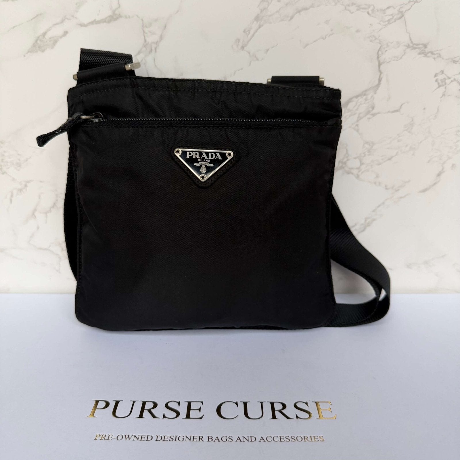 Prada nylon mini shoulder bag black - pre-owned