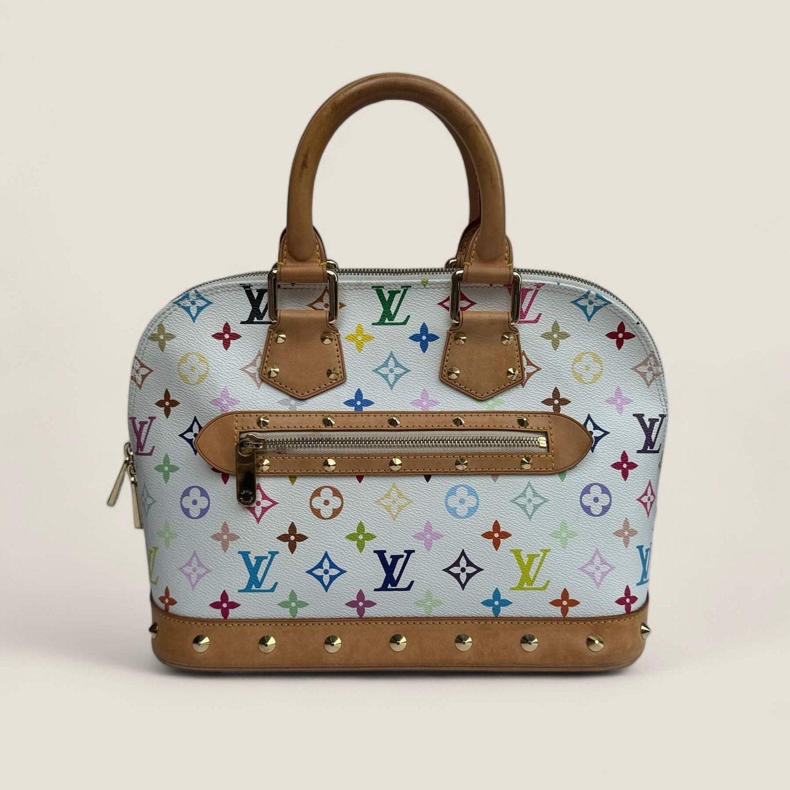 Pre-owned Louis Vuitton X Takashi Murakami Alma multicolor white handbag