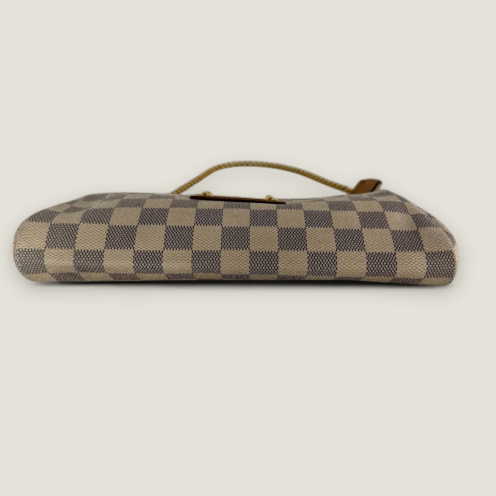 Preloved Louis Vuitton tas Eva Damier Azur geblokt