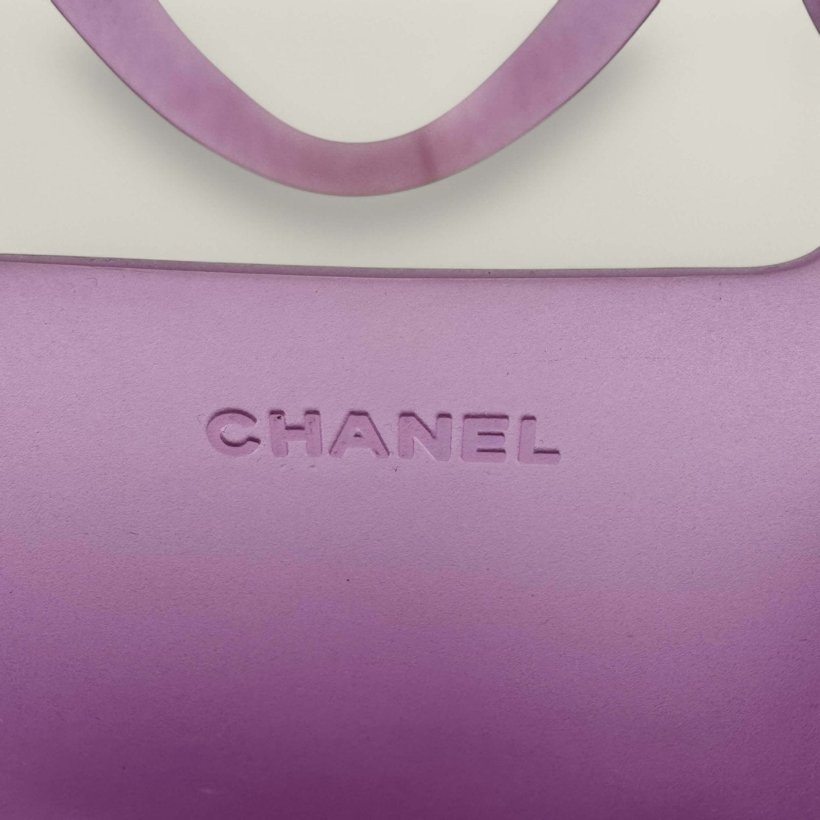 Rubber Chanel bag in purple