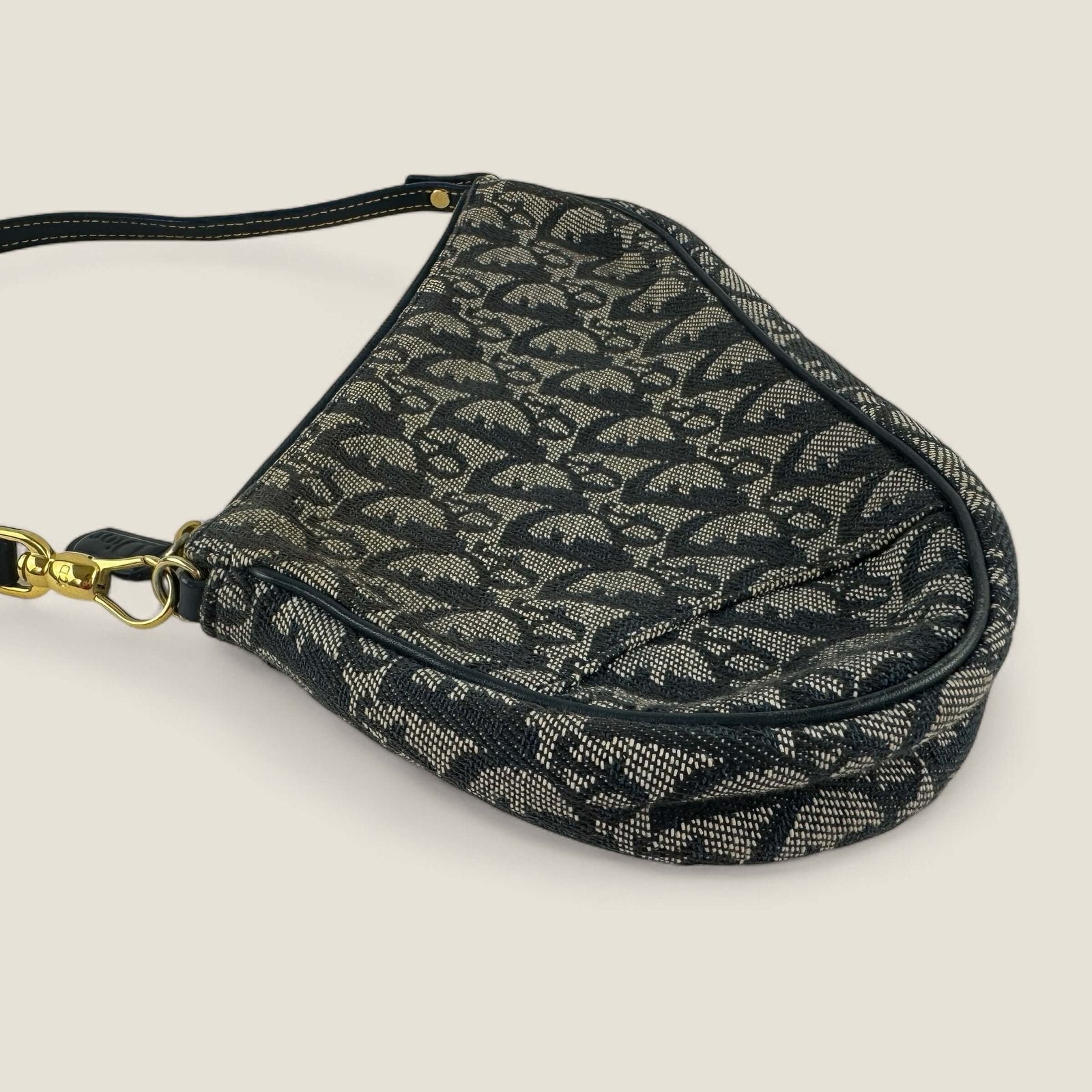 Small Christian Dior mini saddle bag pouch navy