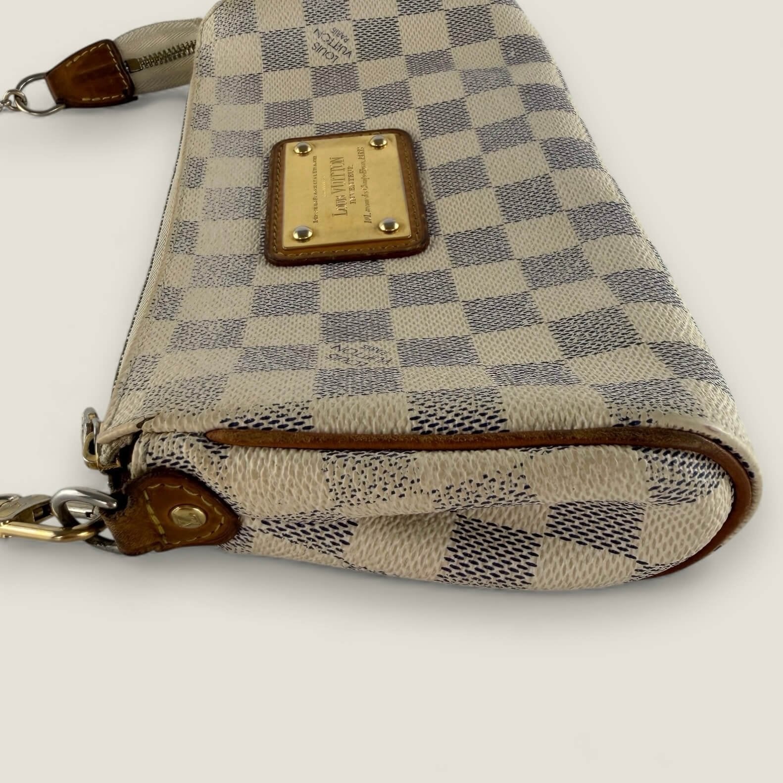 Zijkant tweedehands Louis Vuitton Eva Damier Azur