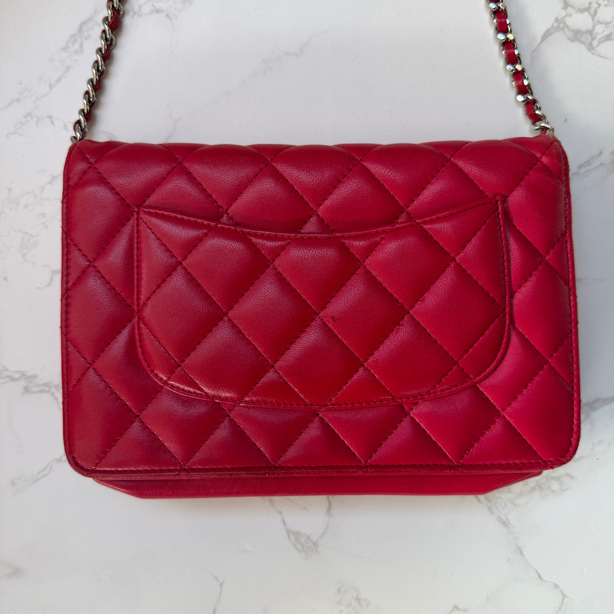 betaalbare Goedkope Chanel wallet on chain lamsleer