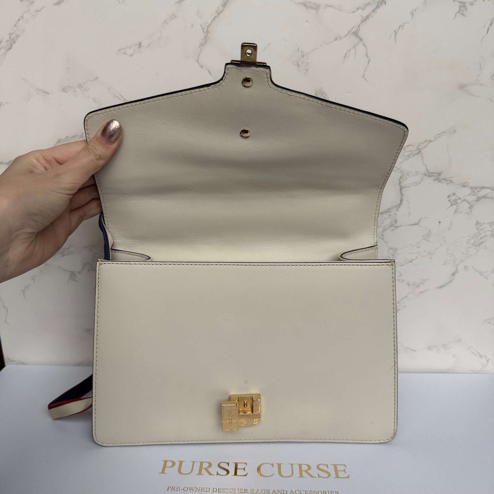 preloved Gucci small Sylvie schoudertas kalfsleer