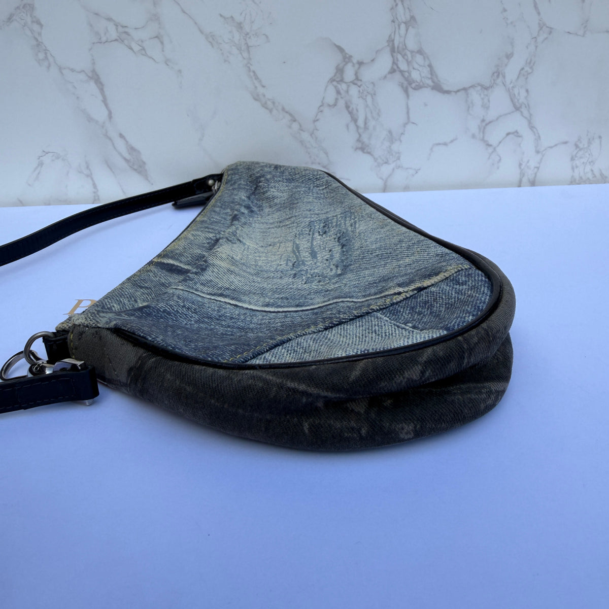 Authentic Christian Dior Speedway denim mini saddle bag