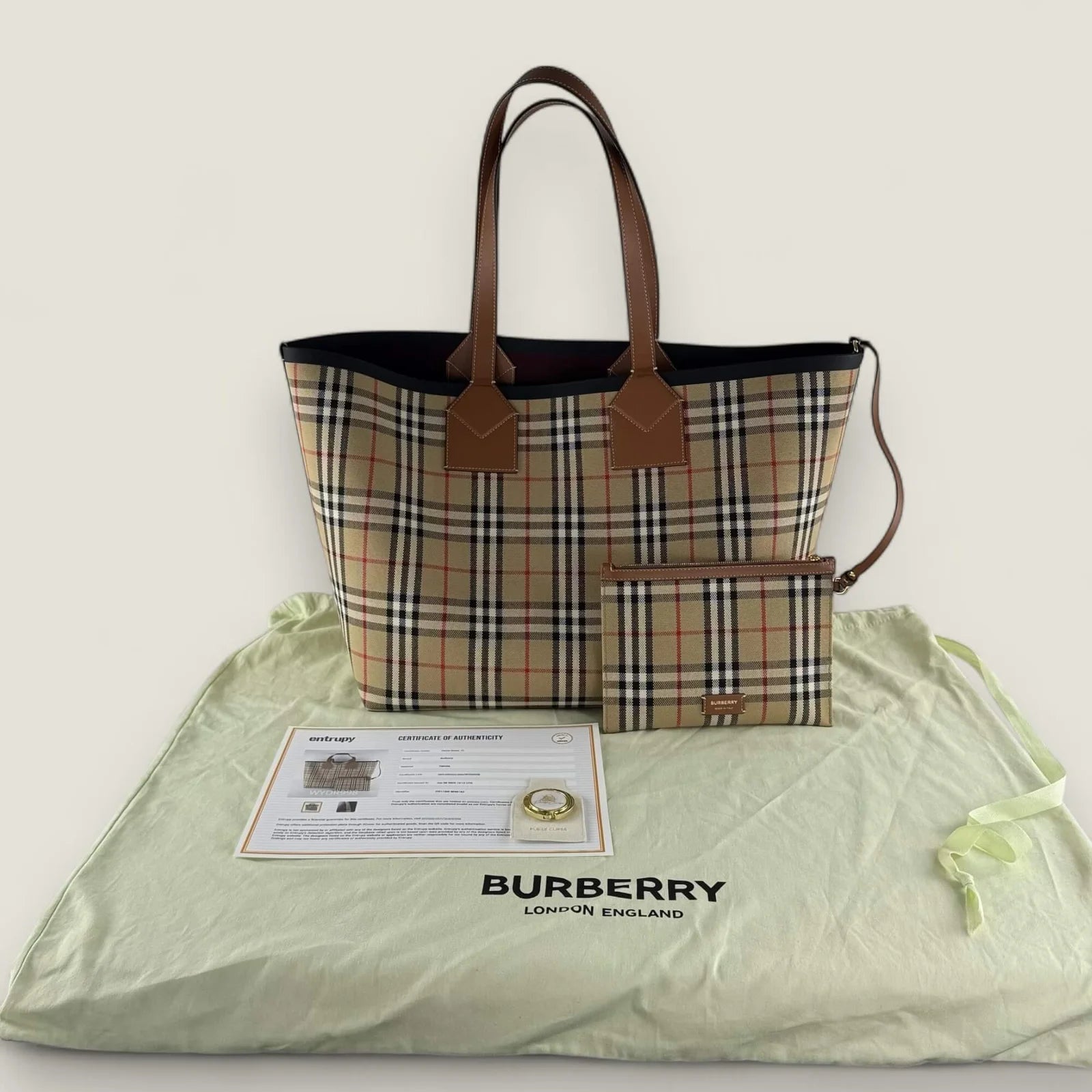 Authentieke Burberry London shopper met dustbag en Entrupy certificaat