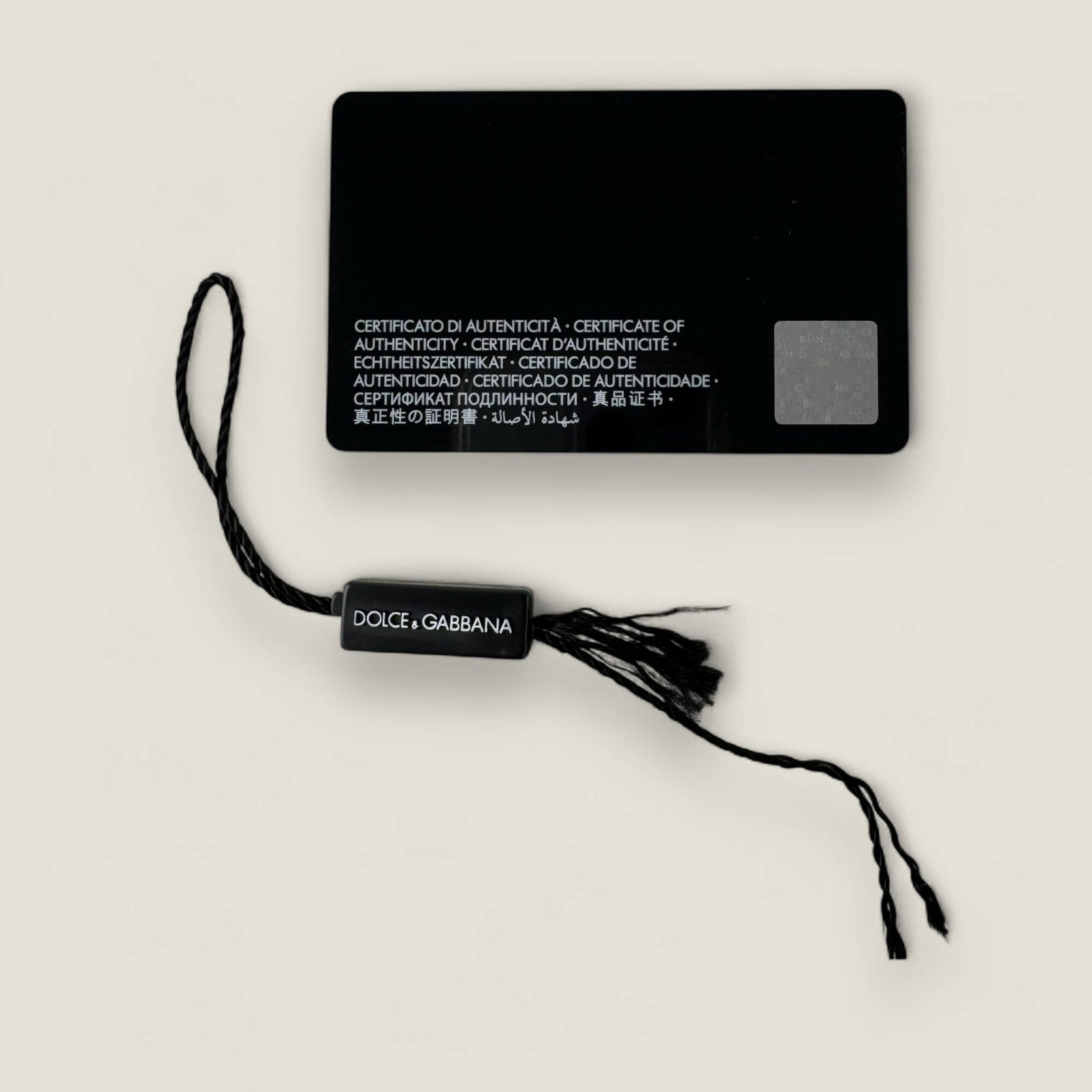 Authentic Dolce & Gabbana DG Millennials authenticity card
