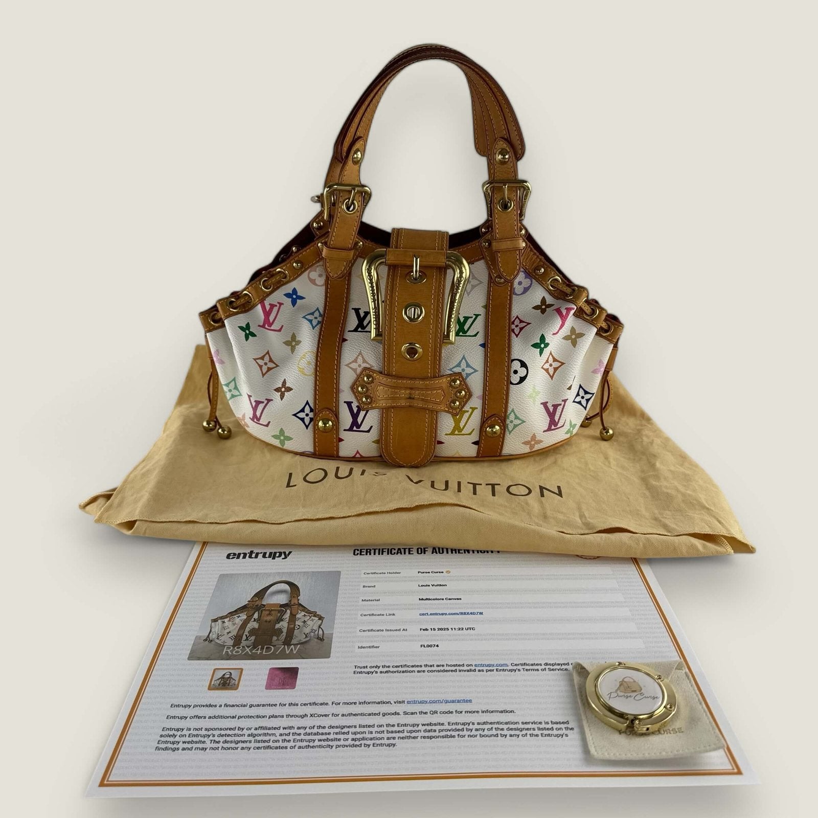 Authentic Louis Vuitton multicolor bag Purse Curse with Entrupy certificate