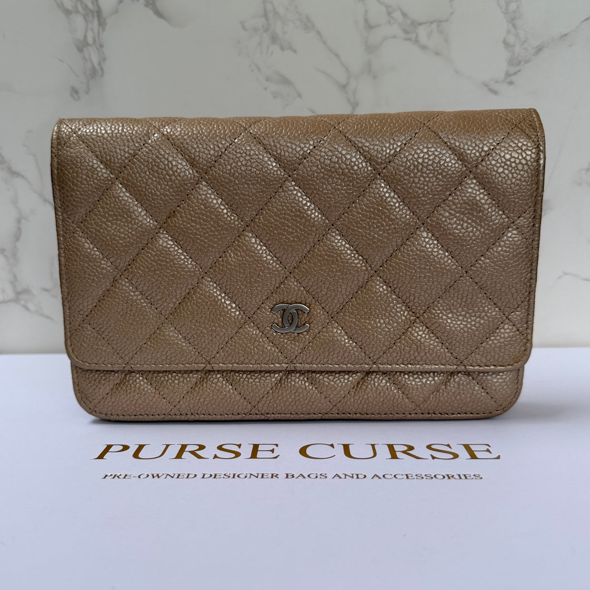 Authentieke tweedehands Chanel wallet on chain voorkant