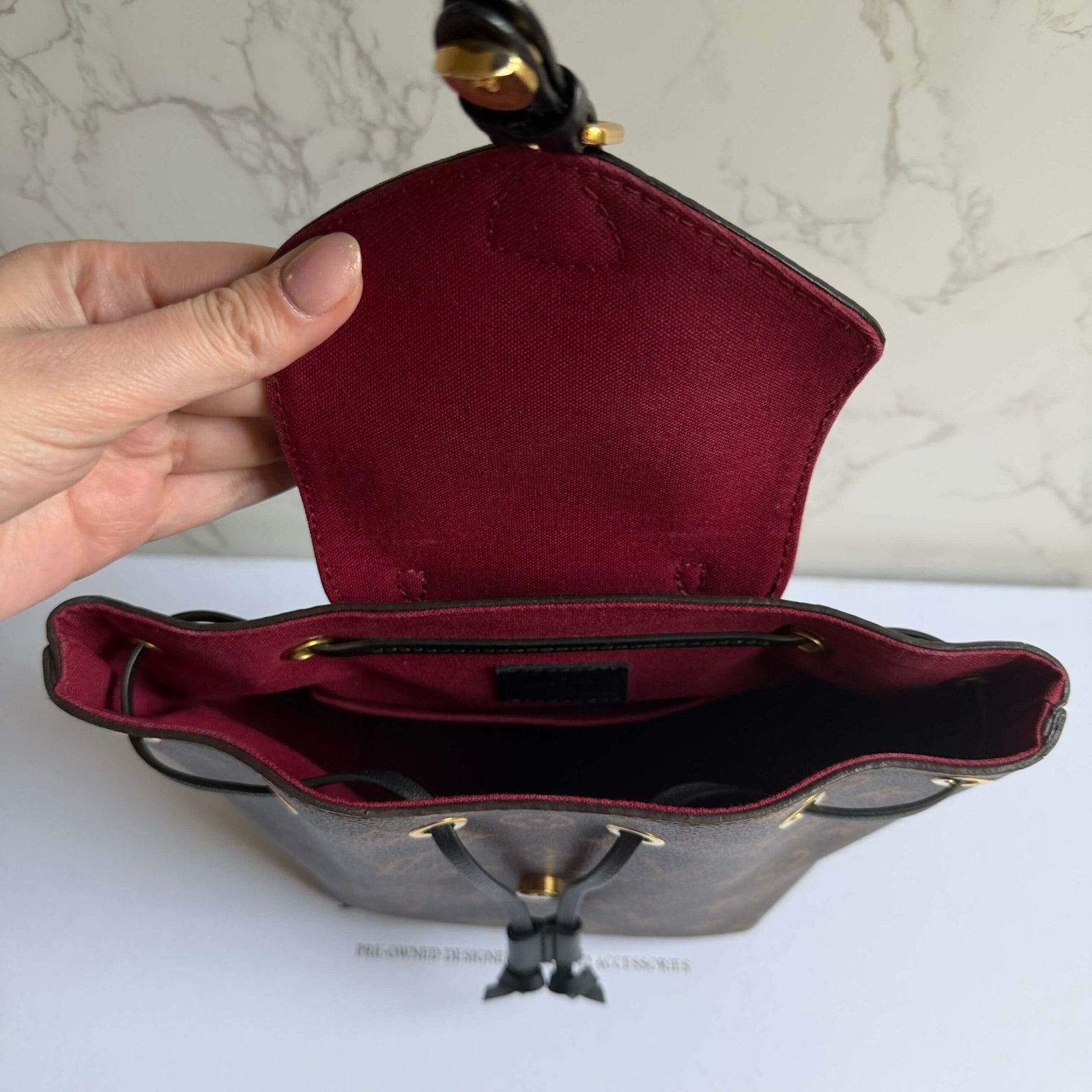 Interior Louis Vuitton Montsouris BB backpack monogram