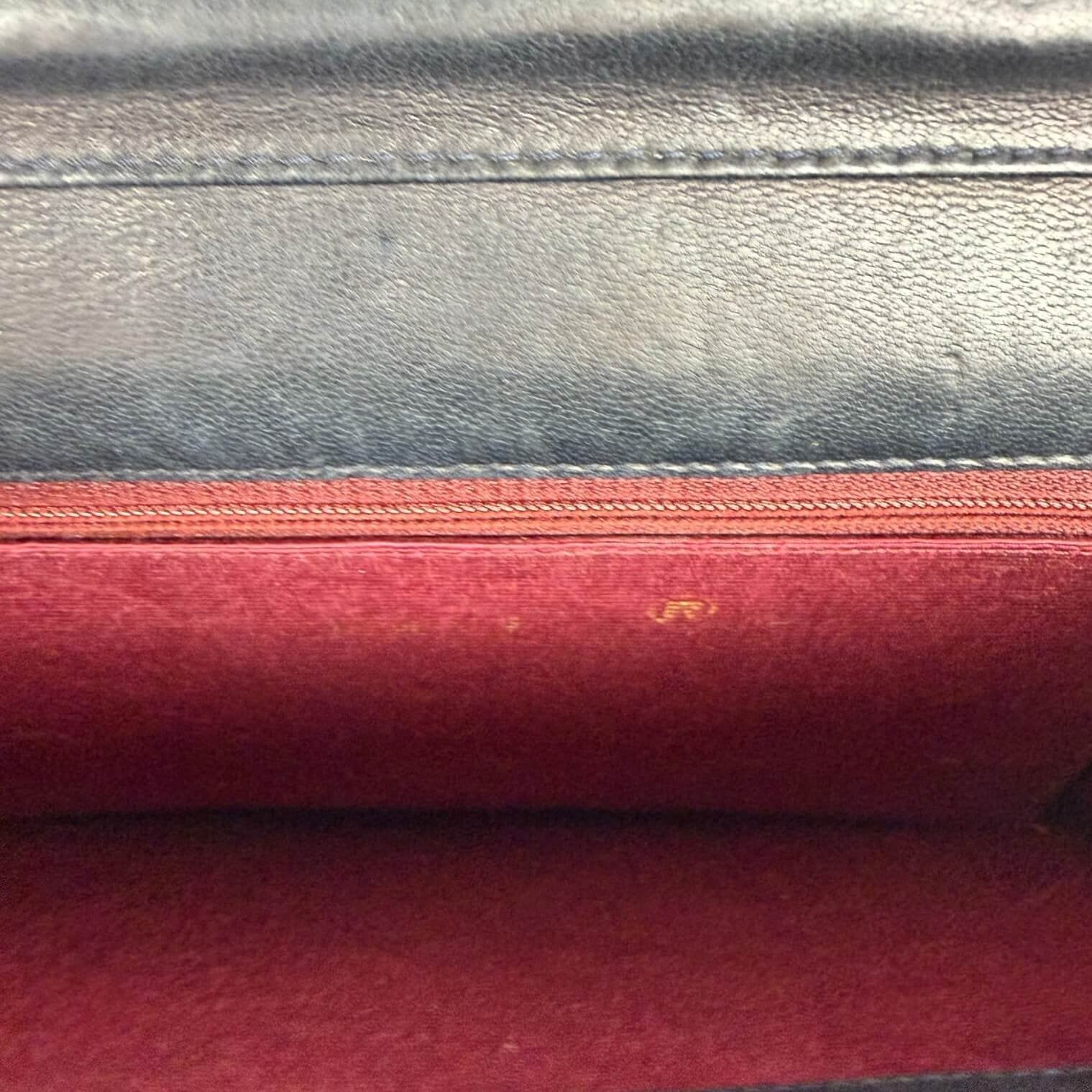 Inside original vintage Chanel bag