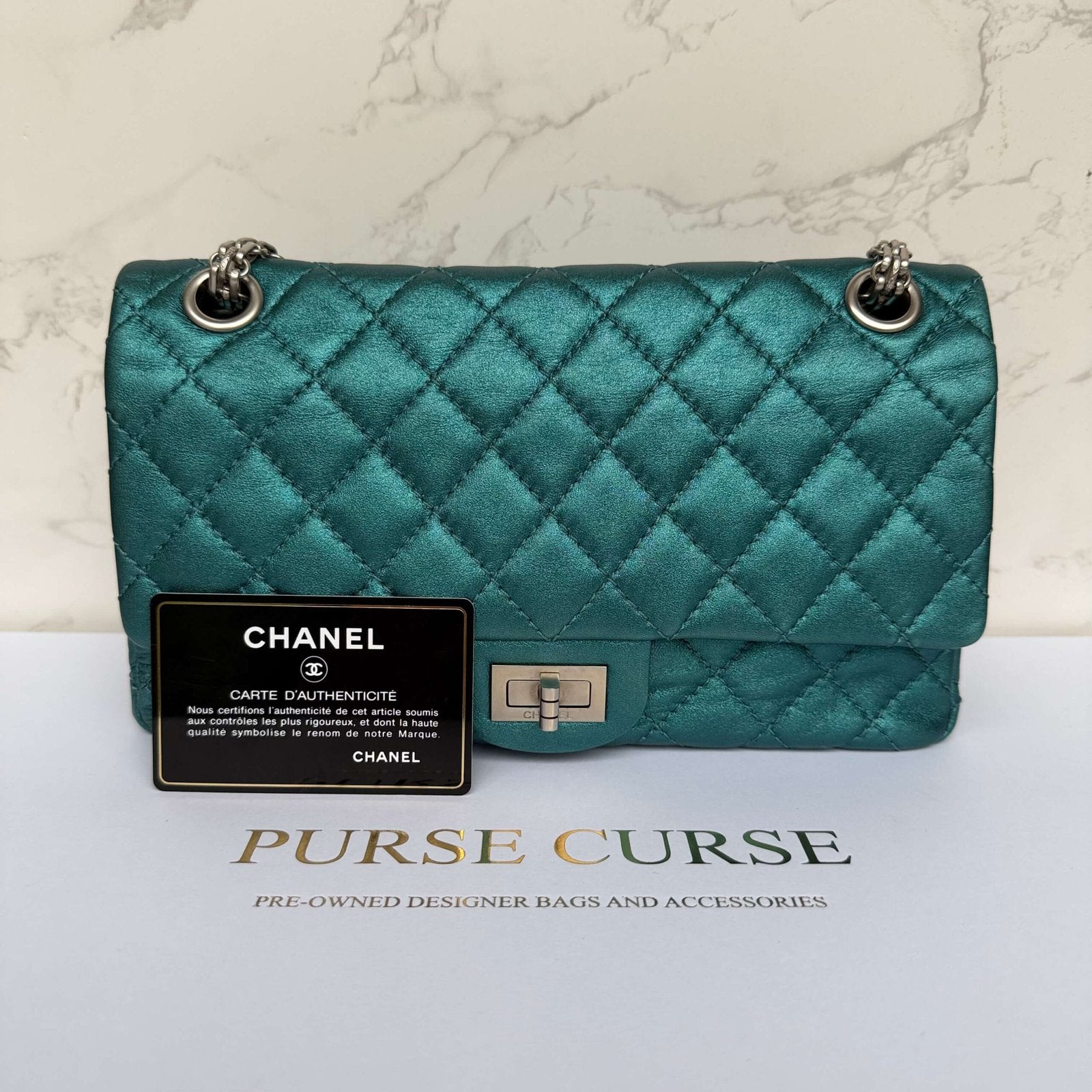 Chanel blauwe designer tas