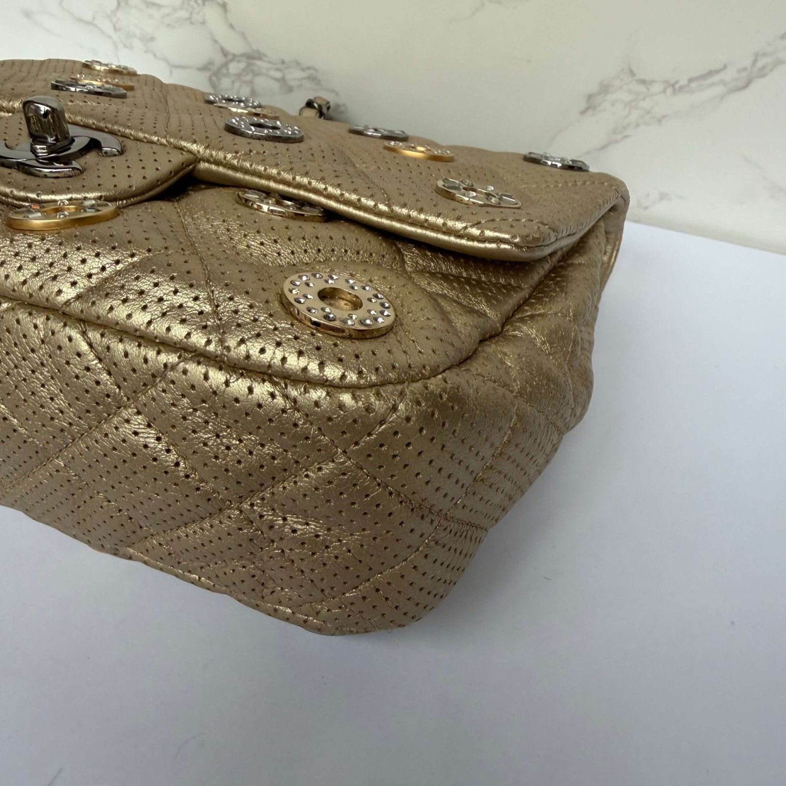 Chanel gold silver hardware bag