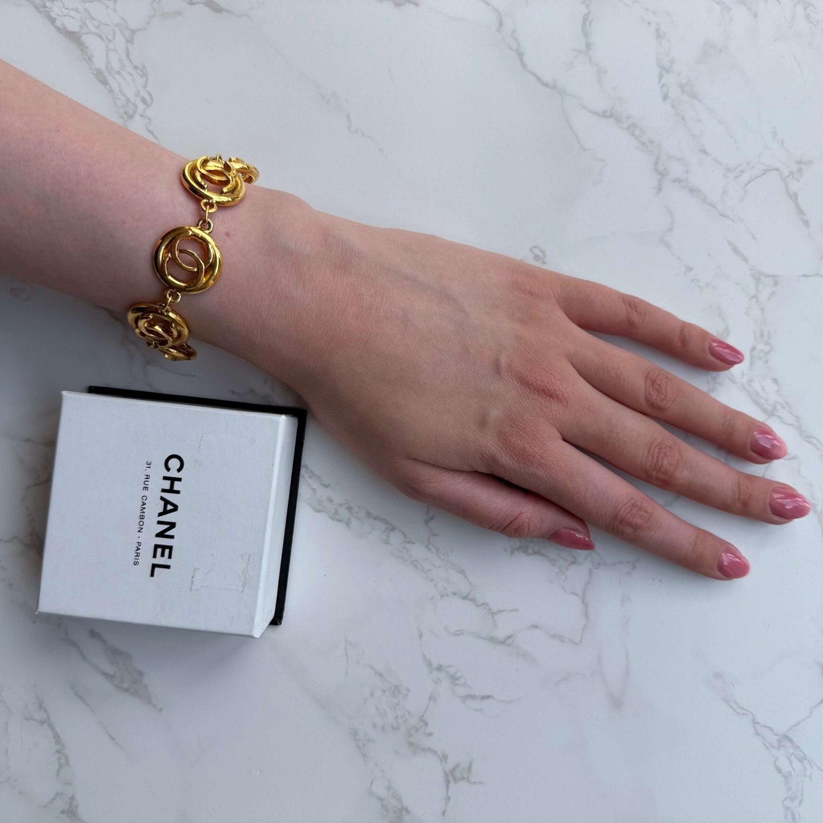 Chanel iconic CC logo bracelet