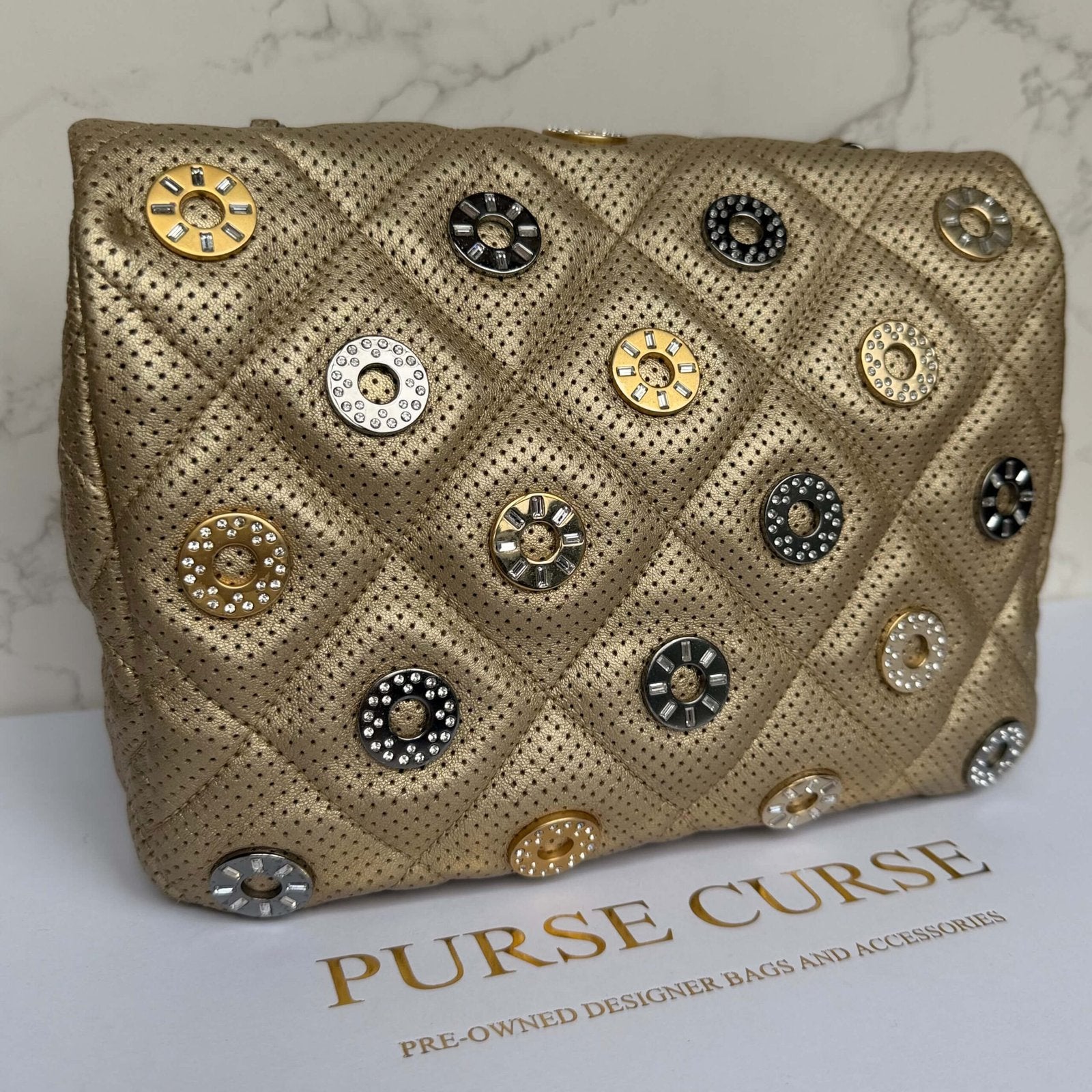 Chanel medals flap gold silver