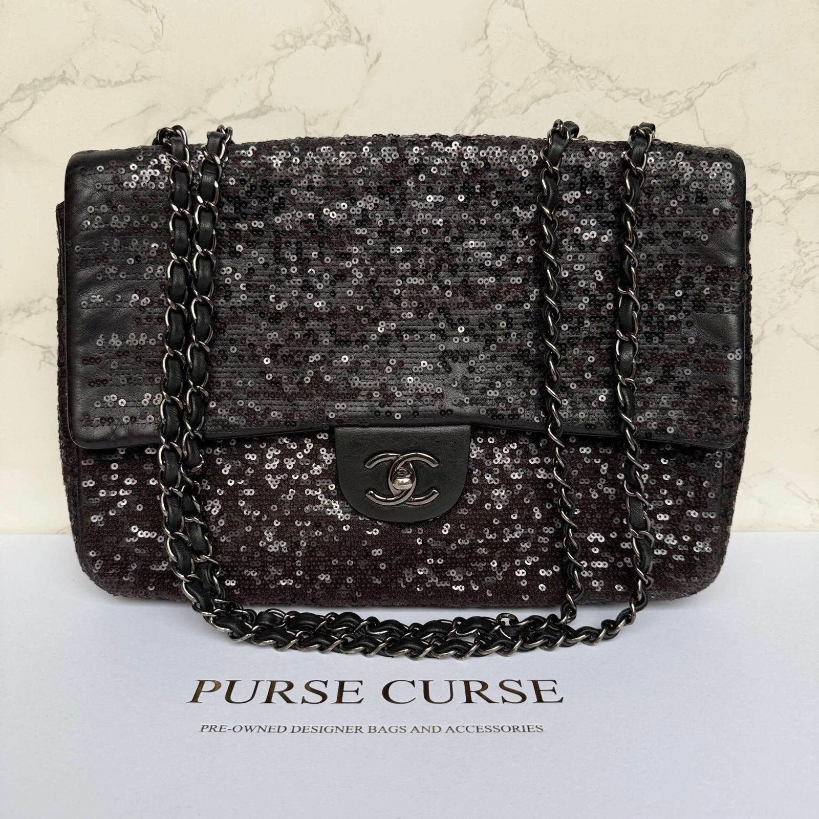 Chanel moonlight on water flap front view