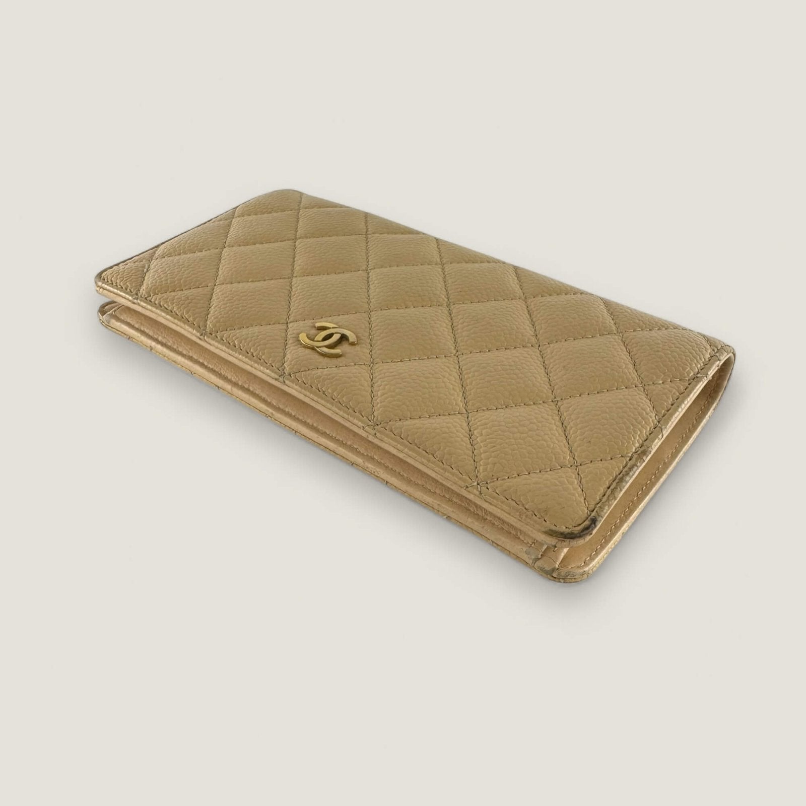 Chanel large beige wallet