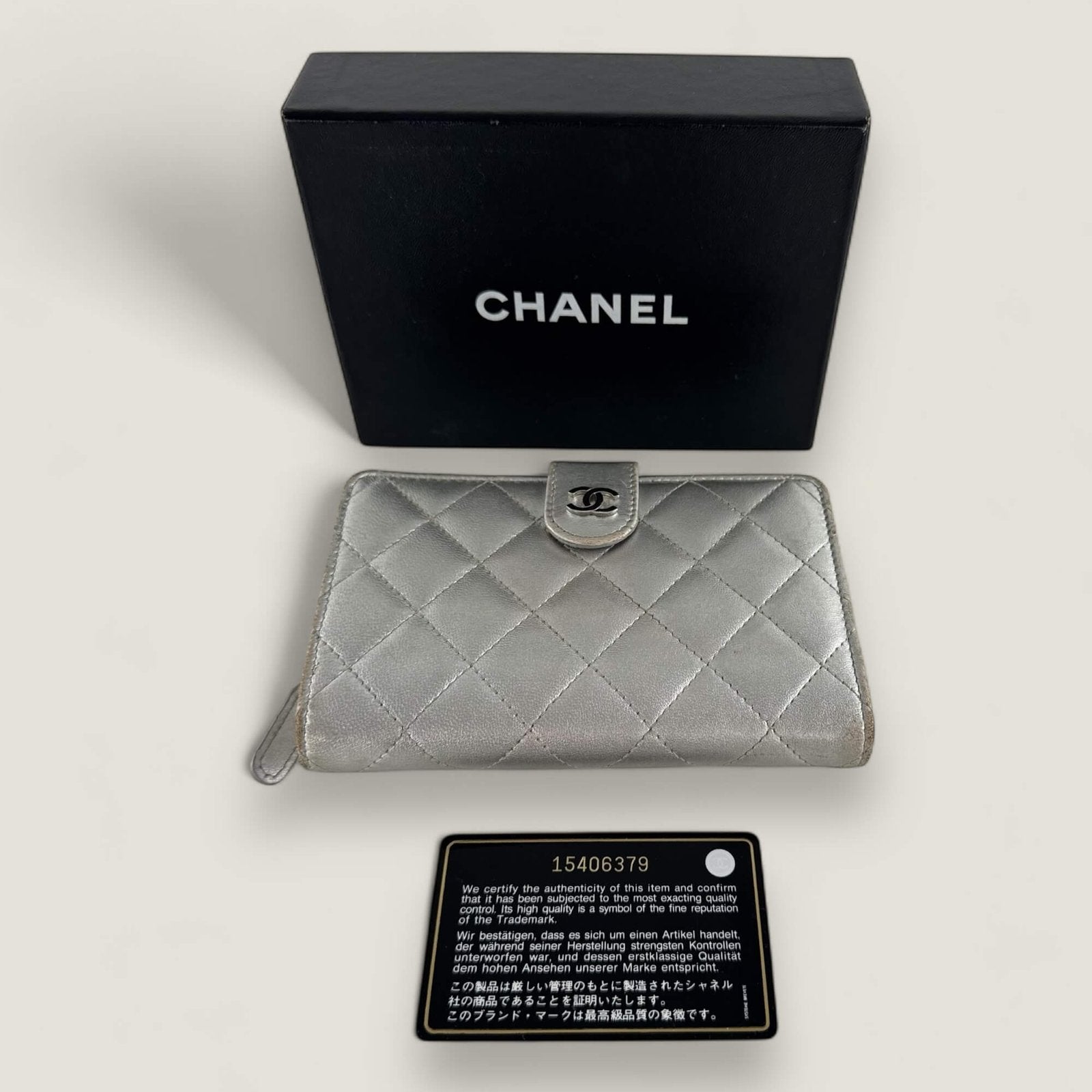 Chanel portemonnee zilver - pre-owned