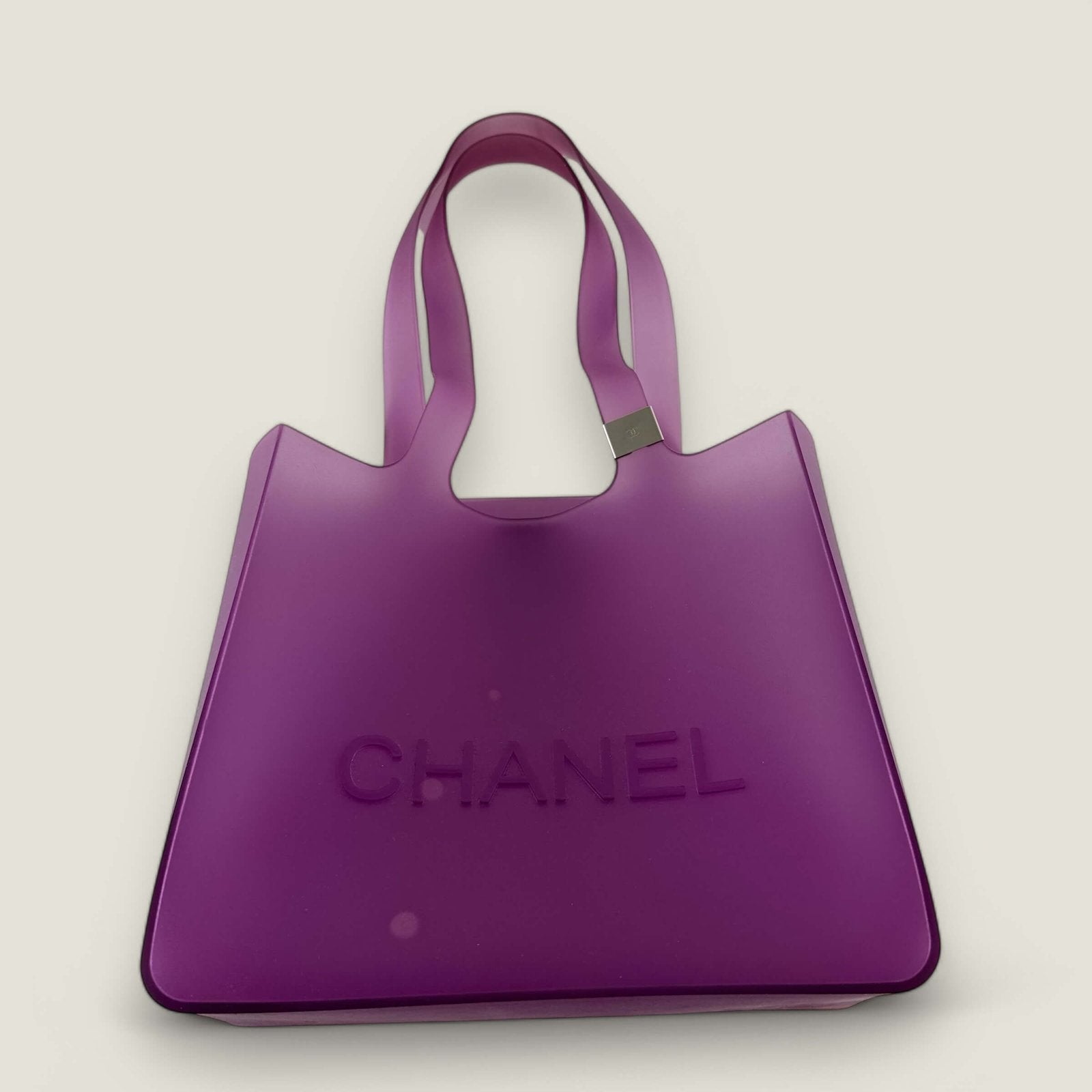 Chanel purple Jelly rubber tote bag