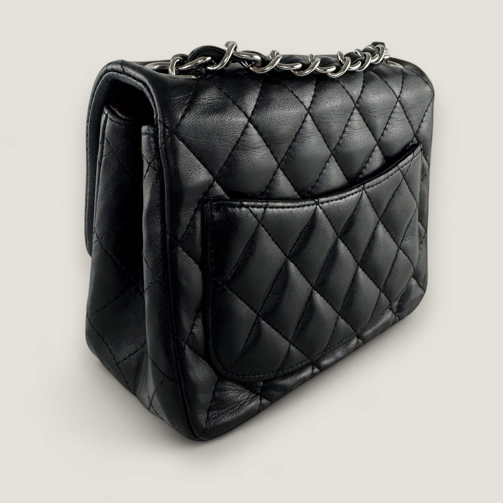 Chanel tas zwart lamsleer zilveren hardware